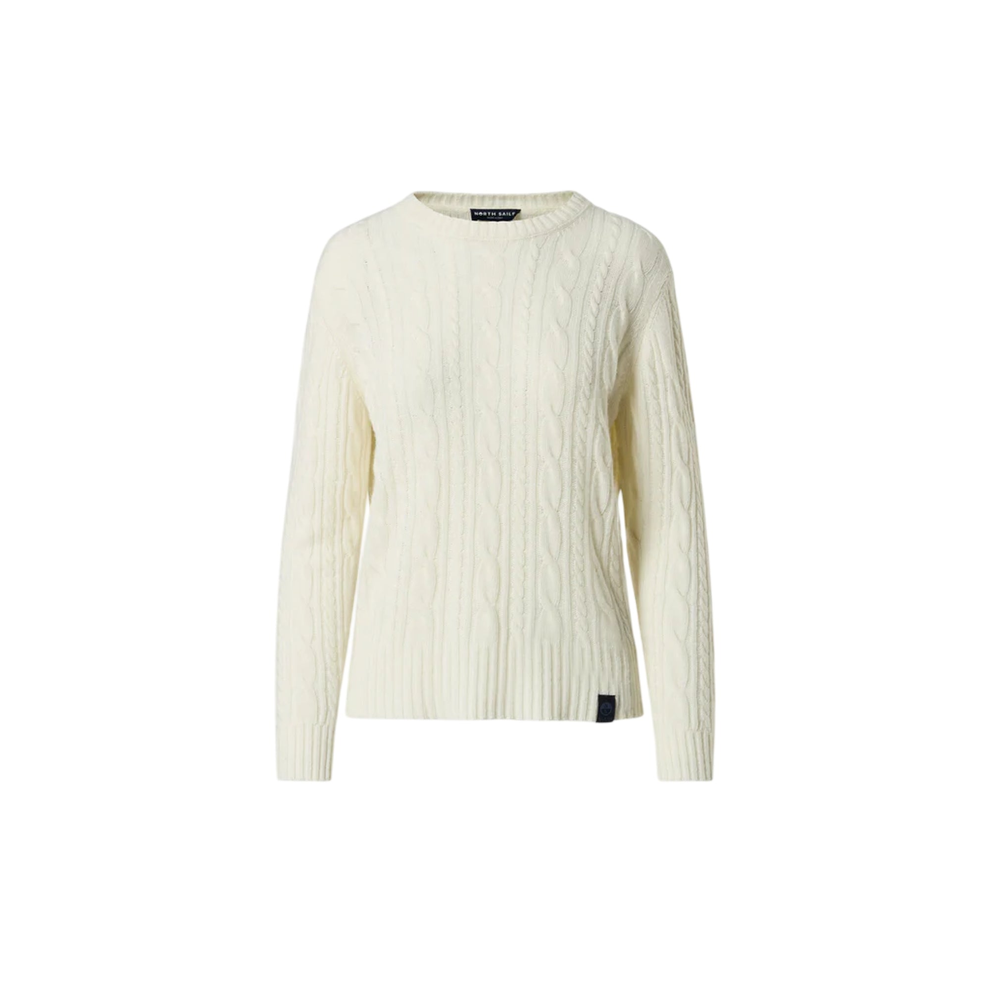 Maglione girocollo Donna a trecce Bianco