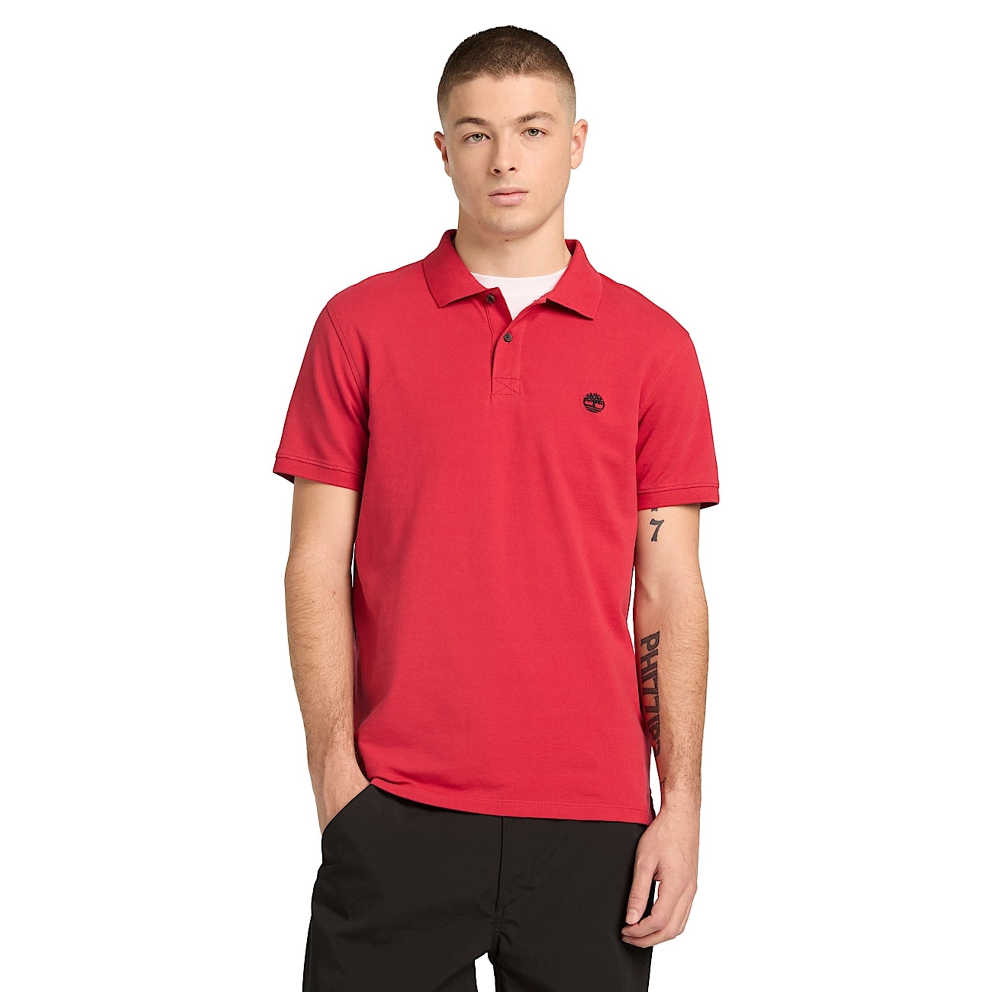 Polo Uomo Elasticizzata Millers River Rosso modello frontale