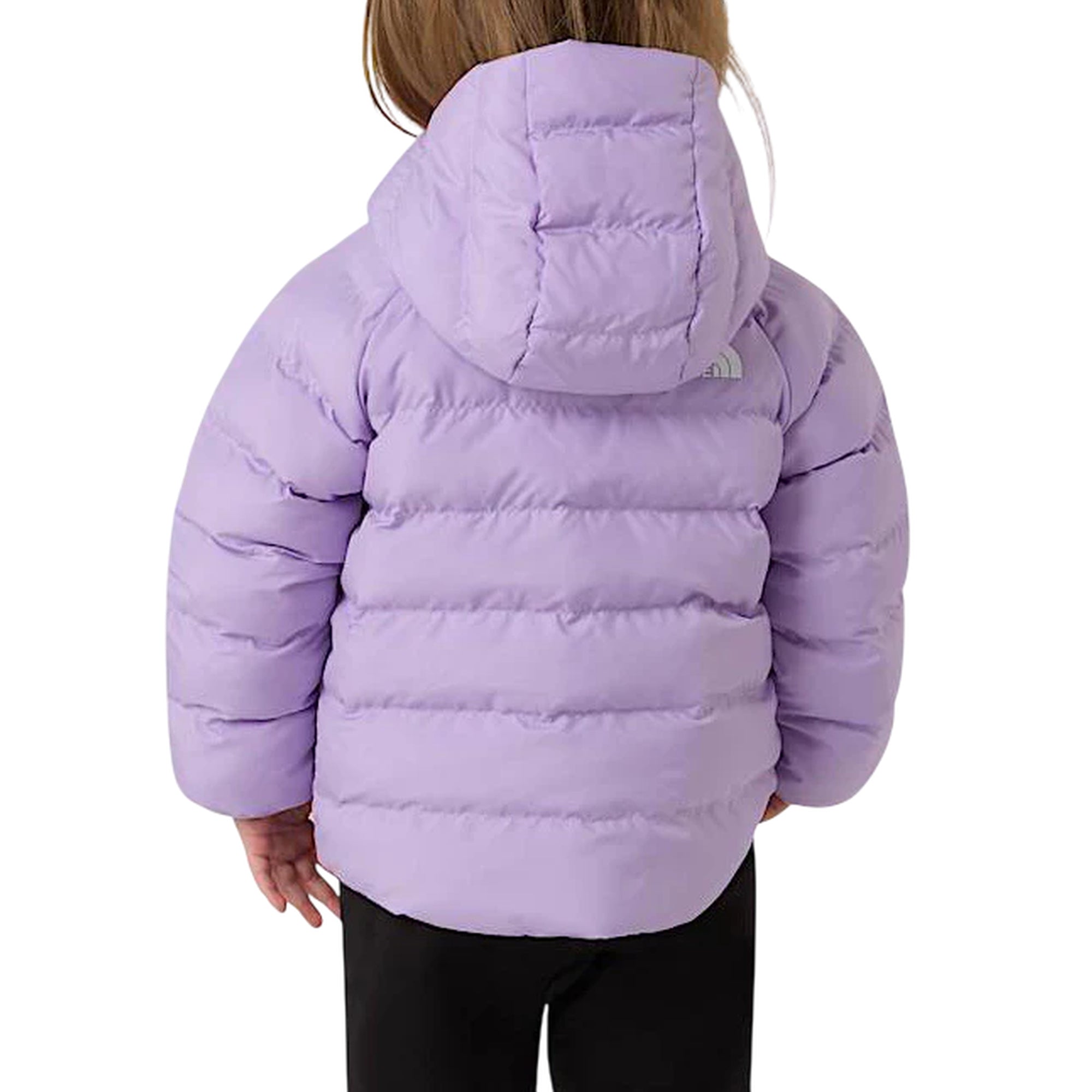 Piumino Bambina Lilla/Viola con cappuccio e logo a contrasto