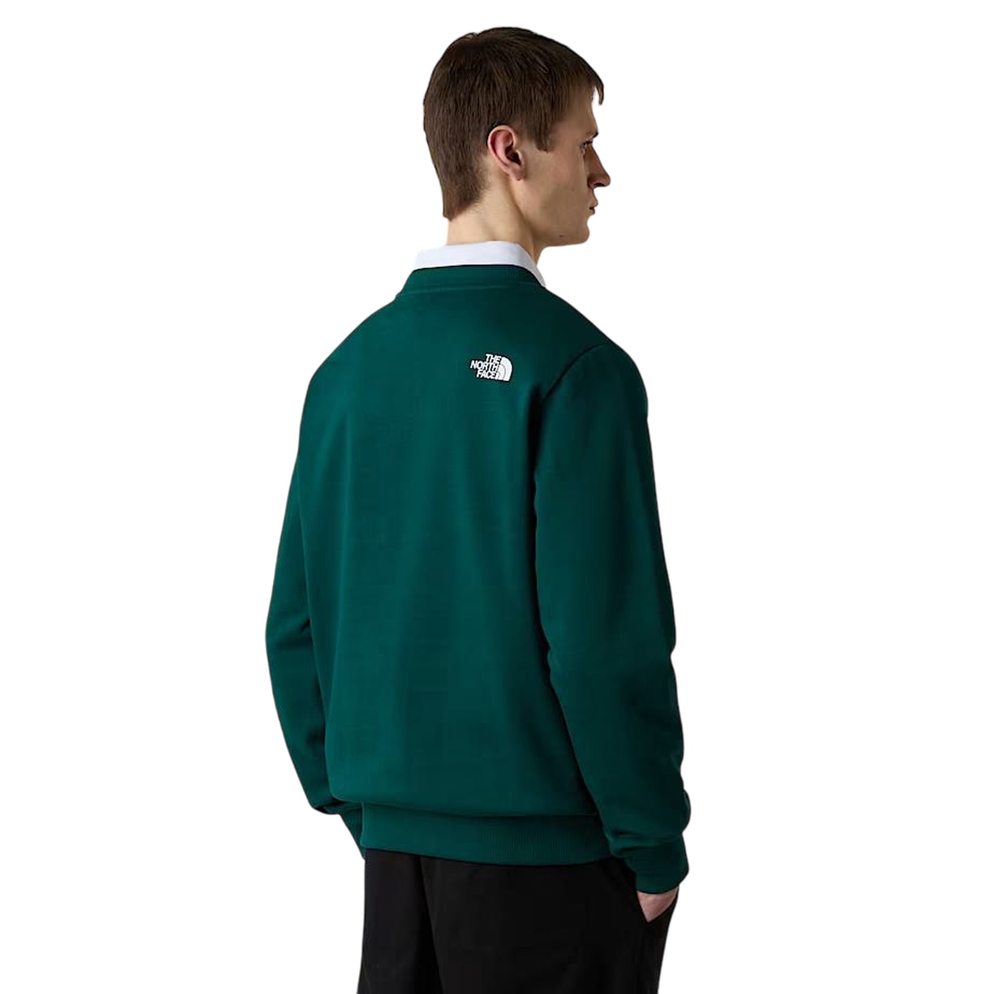 Felpa Uomo Simple Dome Crew Verde scuro modello retro