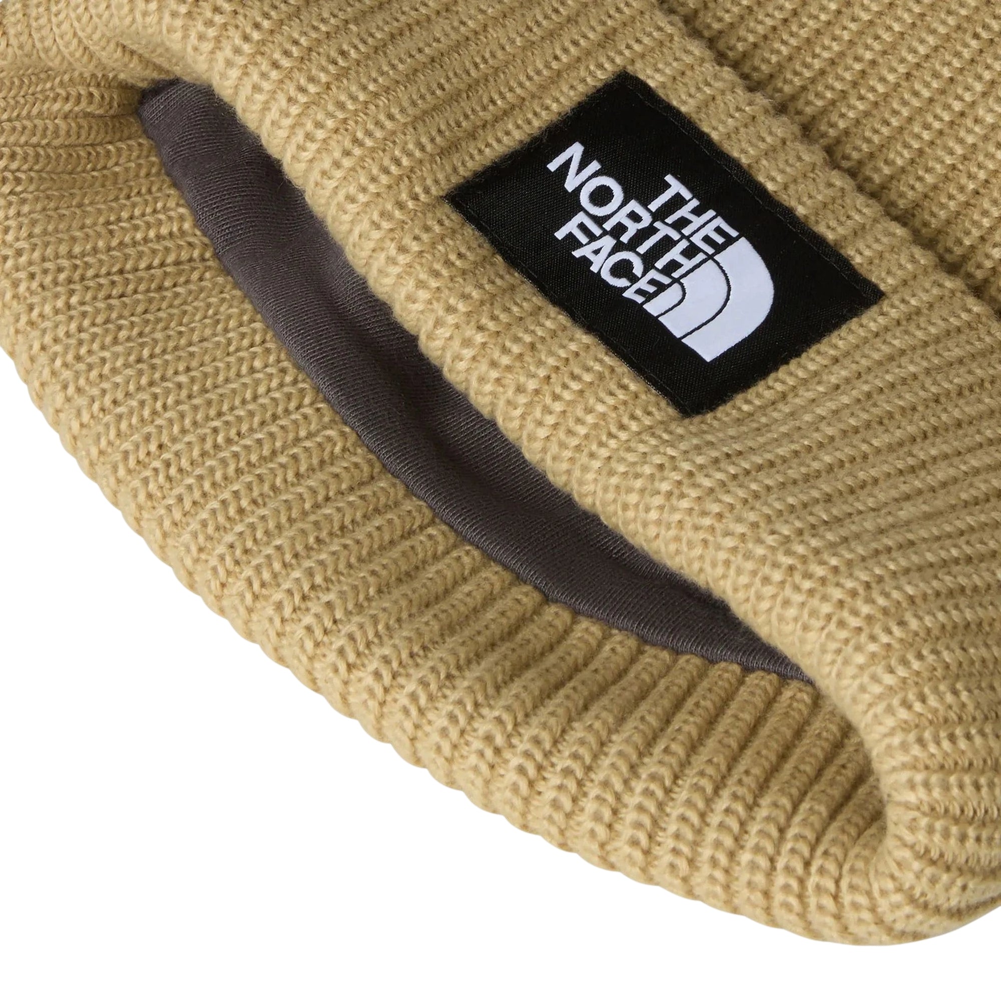 Berretto Uomo Beige in lana, lavorato a coste, con risvolto