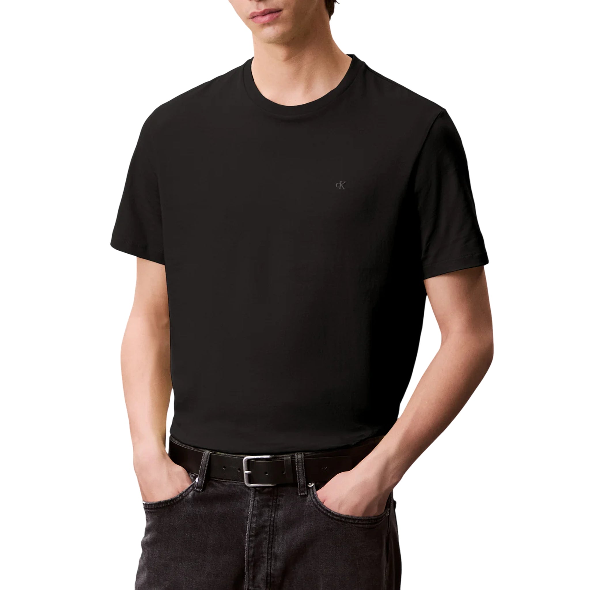 T-shirt Uomo in cotone elasticizzato con micro logo sul petto