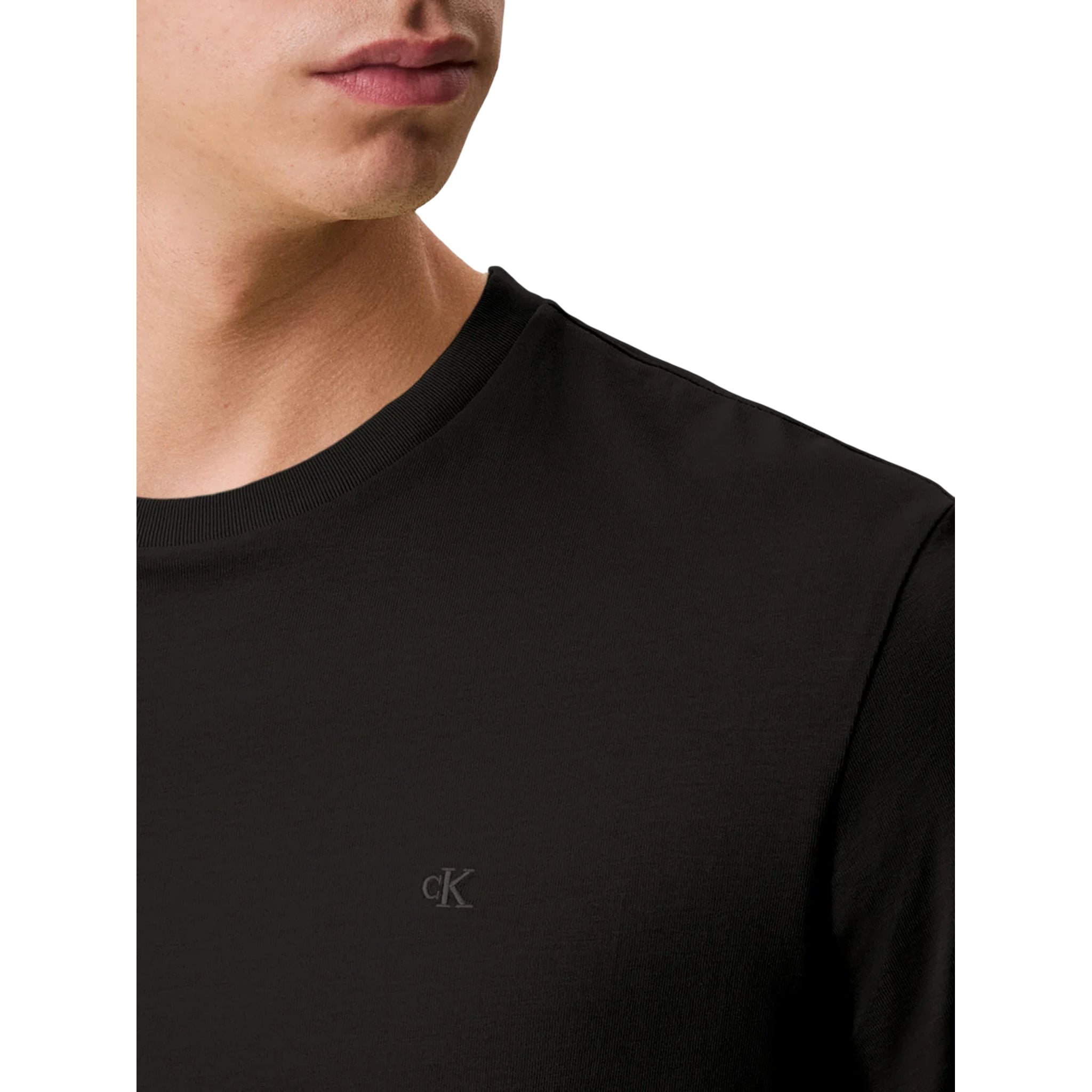 T-shirt Uomo in cotone elasticizzato con micro logo sul petto