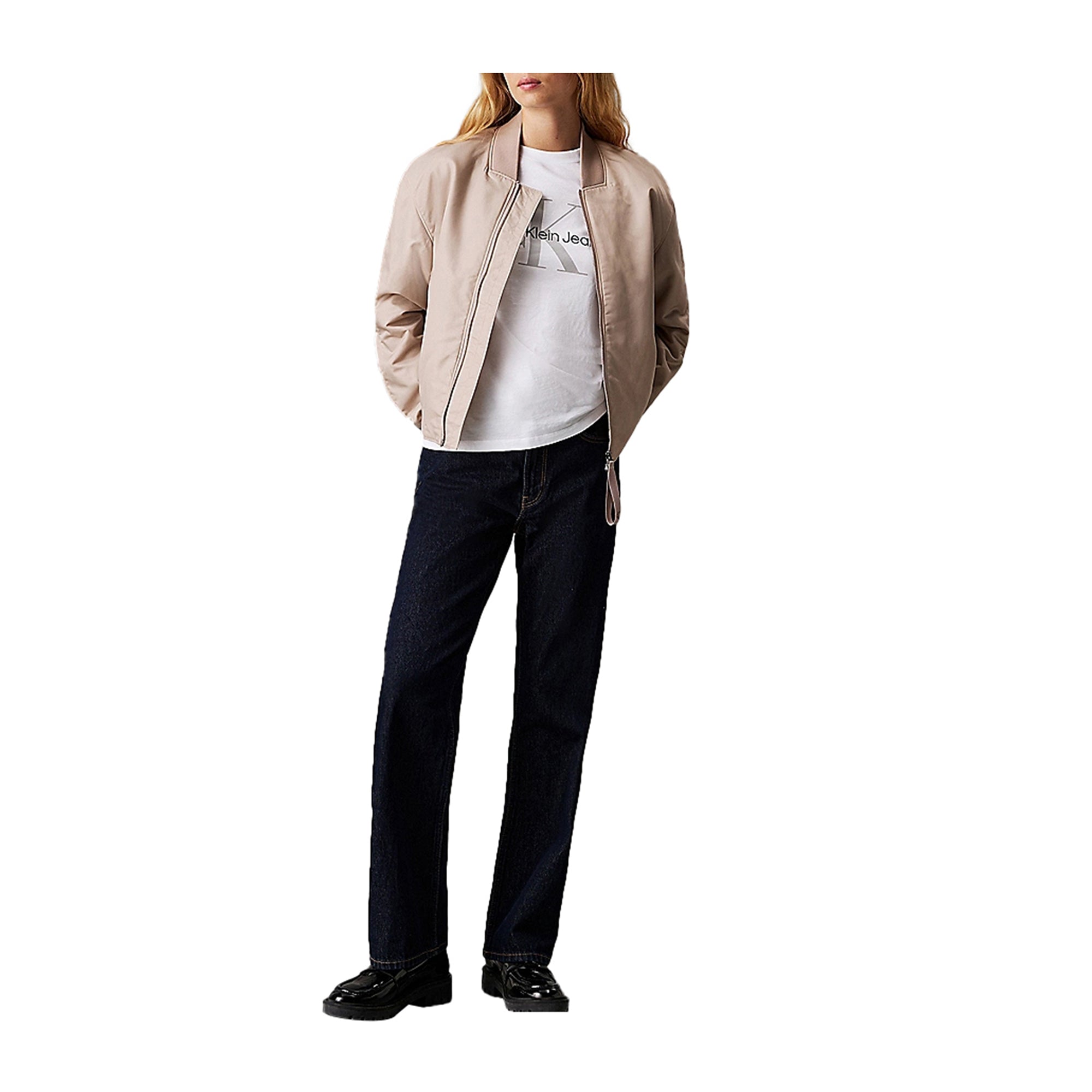 T-shirt Donna tinta unita bianca con logo frontale