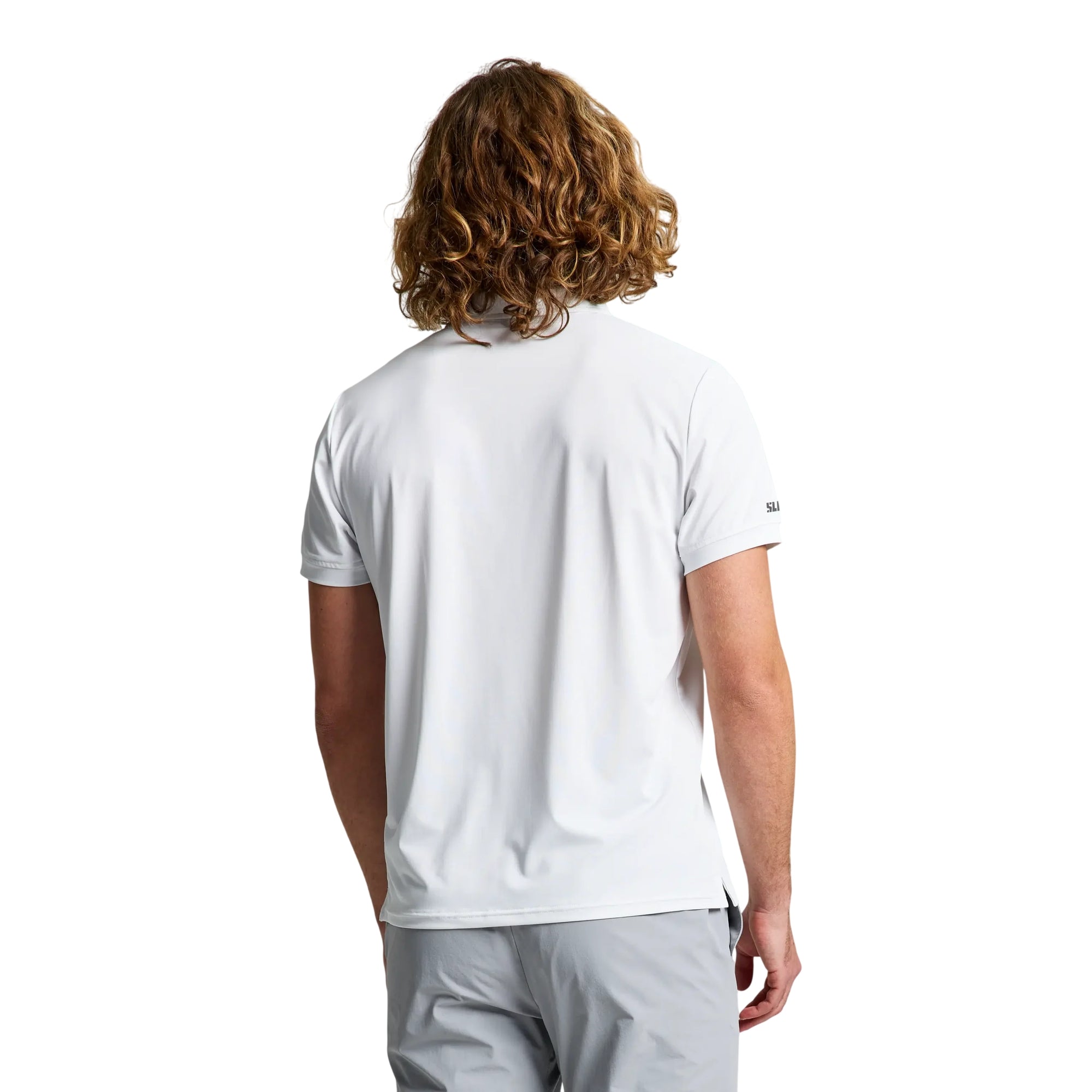 Polo Uomo Tech Pique, in tessuto Bianco, con trattamento anti-uv