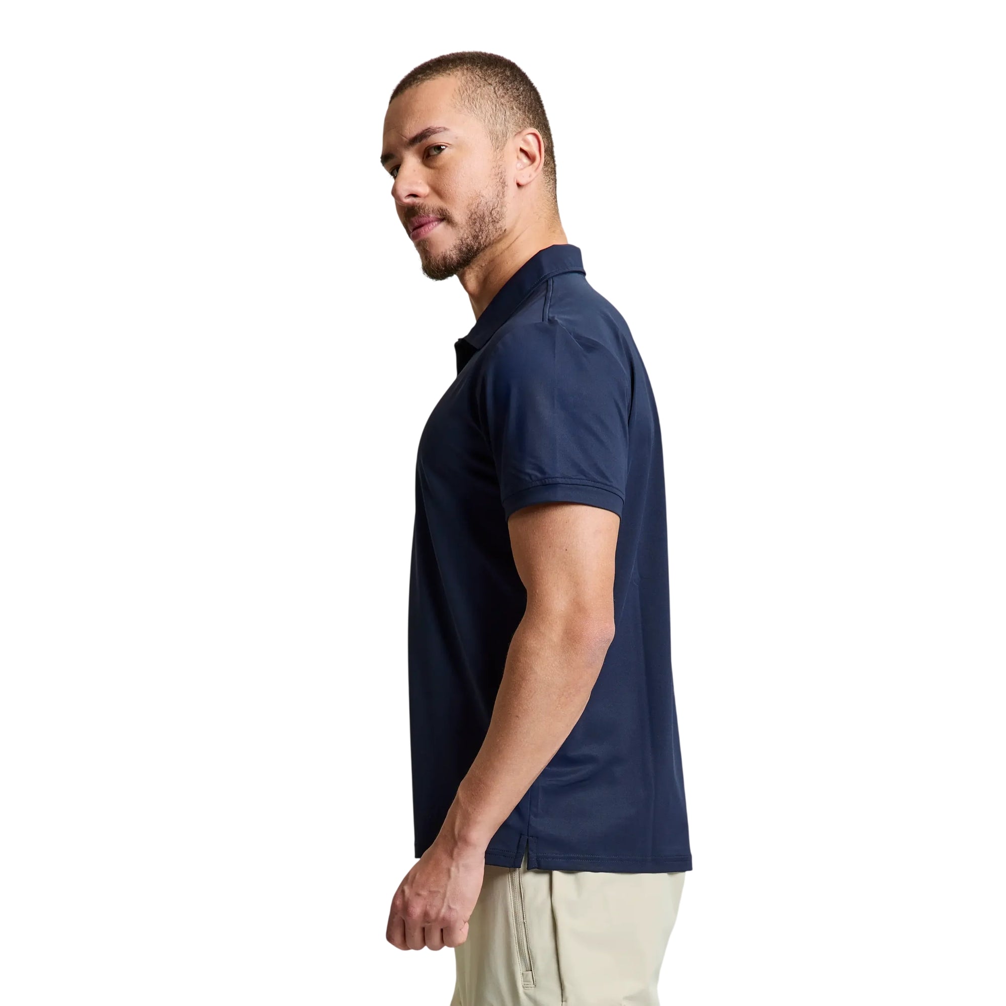Polo Uomo Tech Pique Blu due bottoni