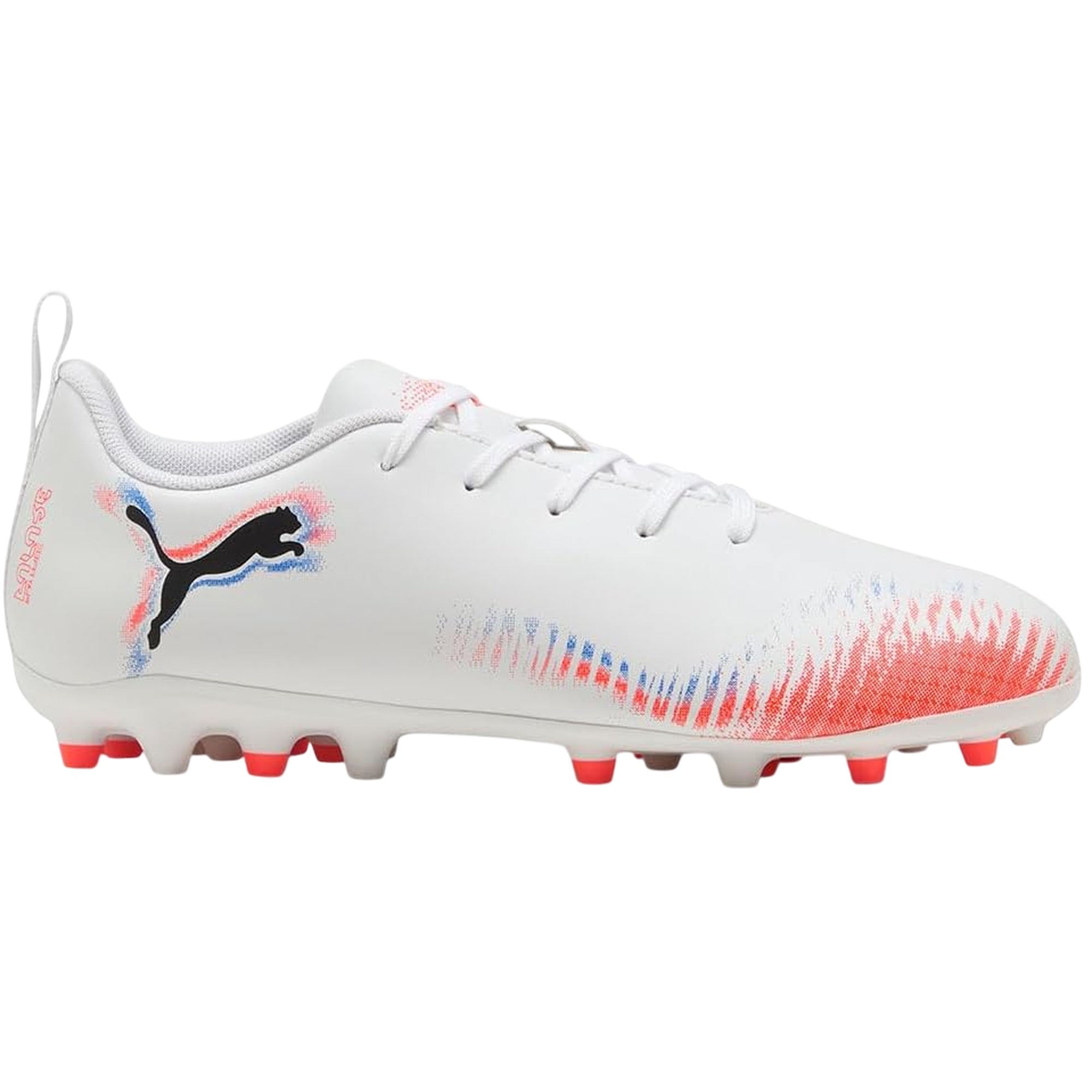 Scarpa da calcio Bambino Puma 8 Play MG Bianca con logo a contrasto