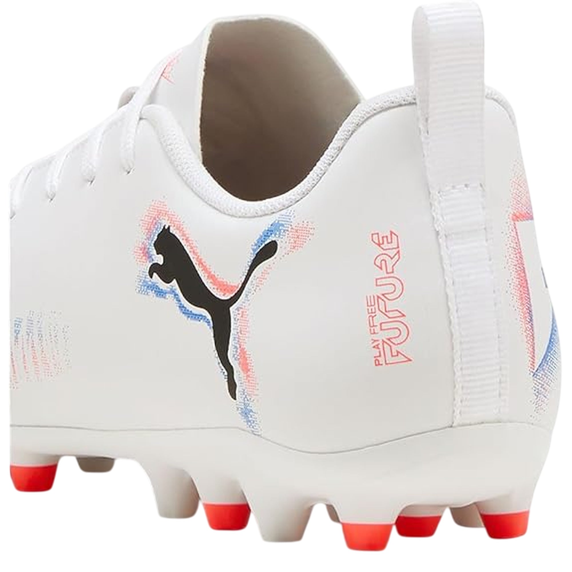 Scarpa da calcio Bambino Puma 8 Play MG Bianca con logo a contrasto