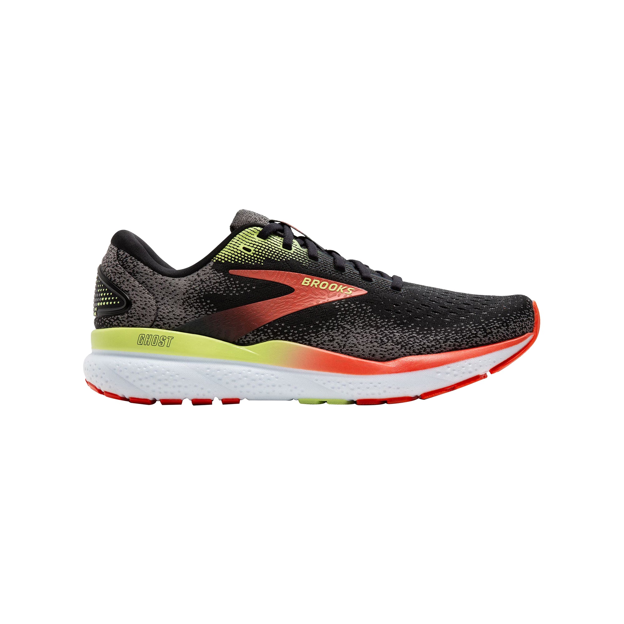 BROOKS Scarpe da Running Uomo Ghost 16 Nero e Fluo