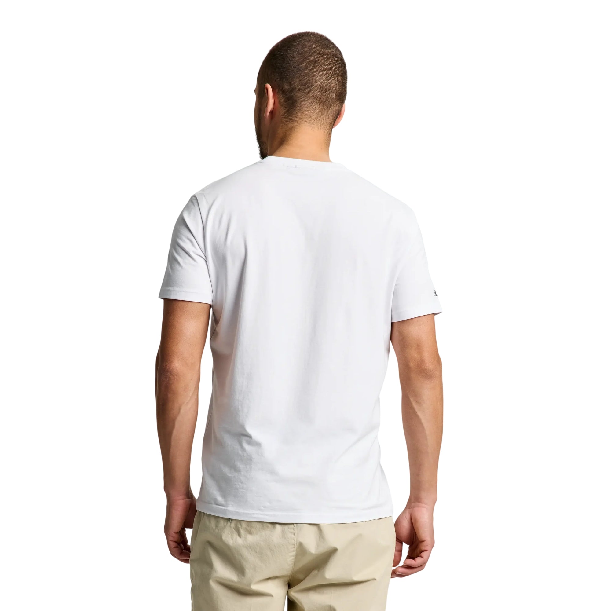 T-shirt Uomo Bianca, Deck, con logo sulla manica frontale