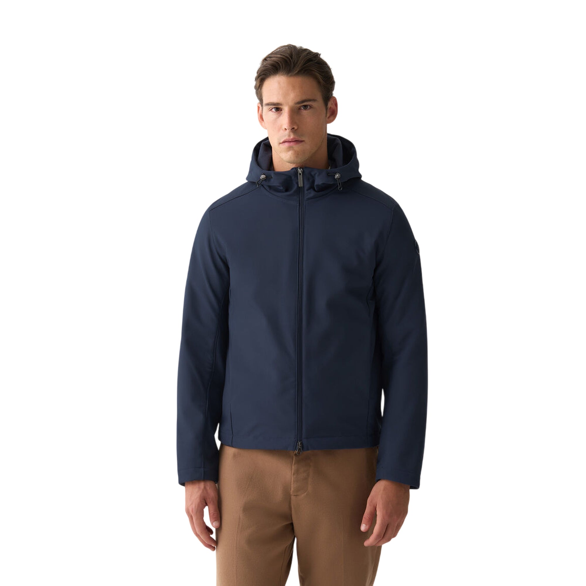 Giacca Uomo in softshell Blu, con cappuccio e pile interno