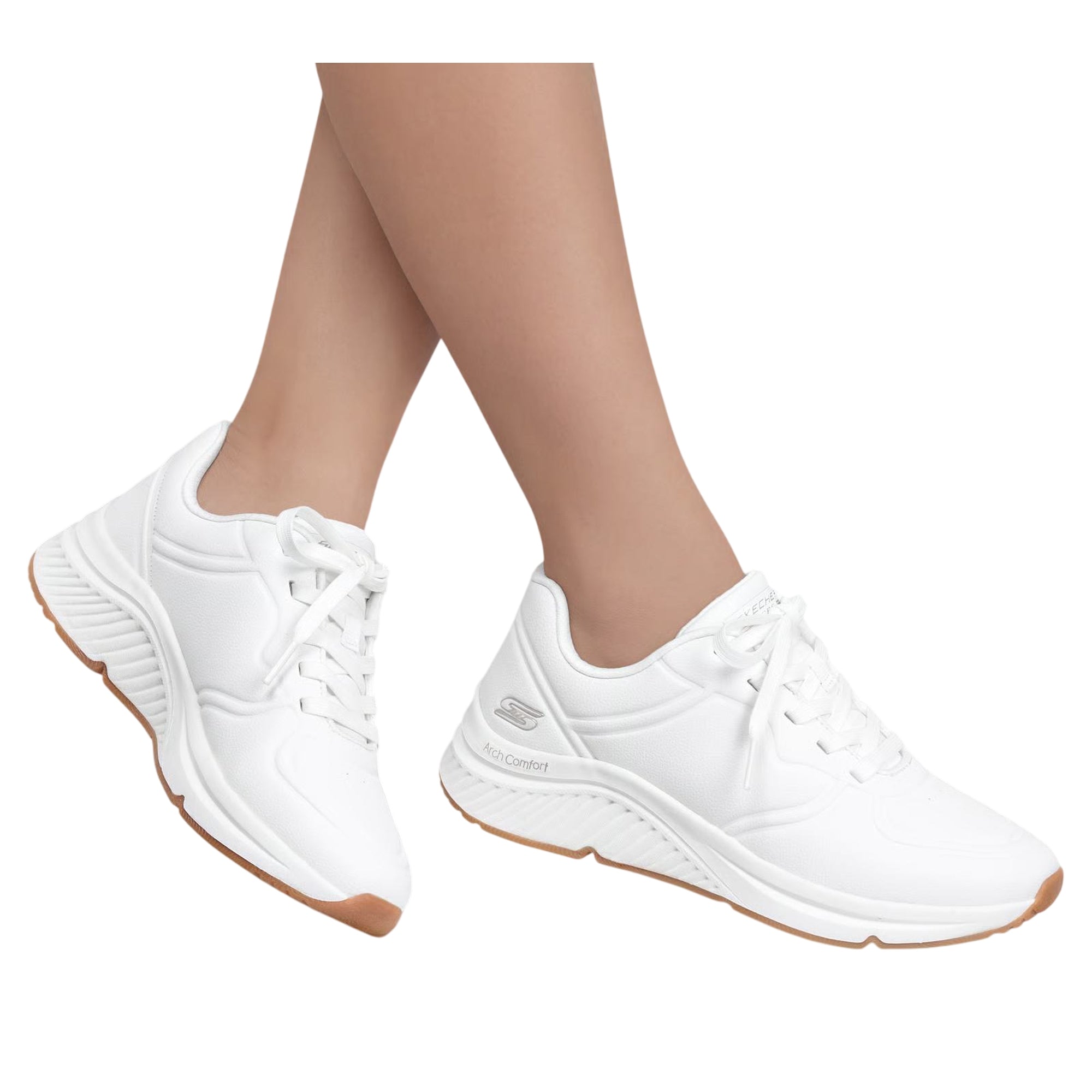 Sneakers Donna Bobs Arch Comfort B Sweet Bianca, con suola flessibile