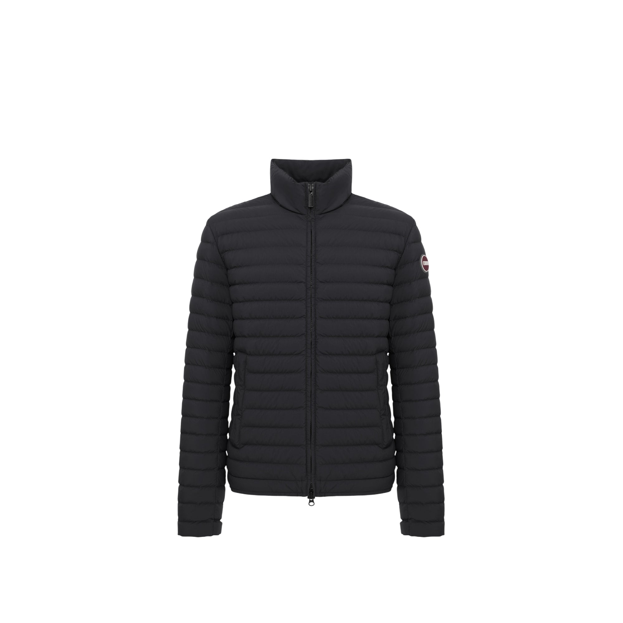 Piumino Uomo leggero, con collo alto ed impunture a righe orizzontali