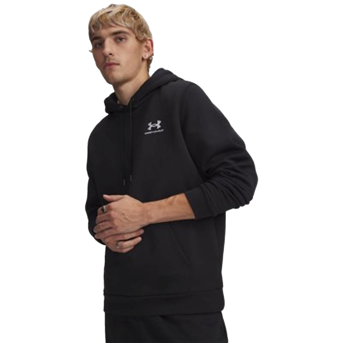 Felpa Uomo con cappuccio UA Icon Fleece modello frontale