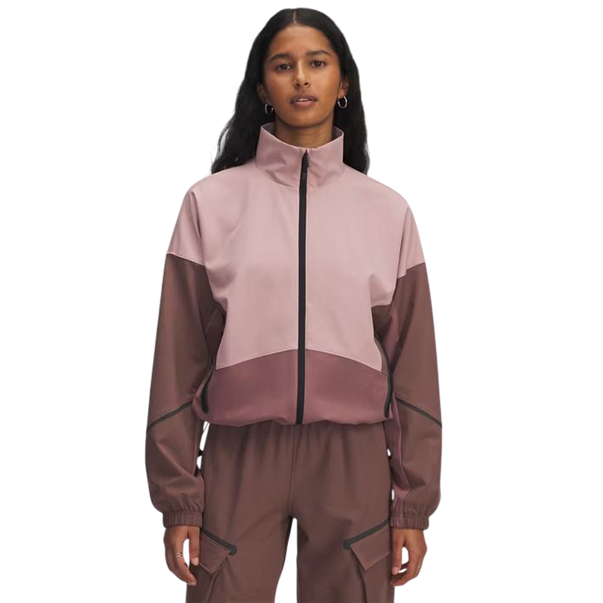 Giacca Donna con orlo con coulisse Rosa modella frontale