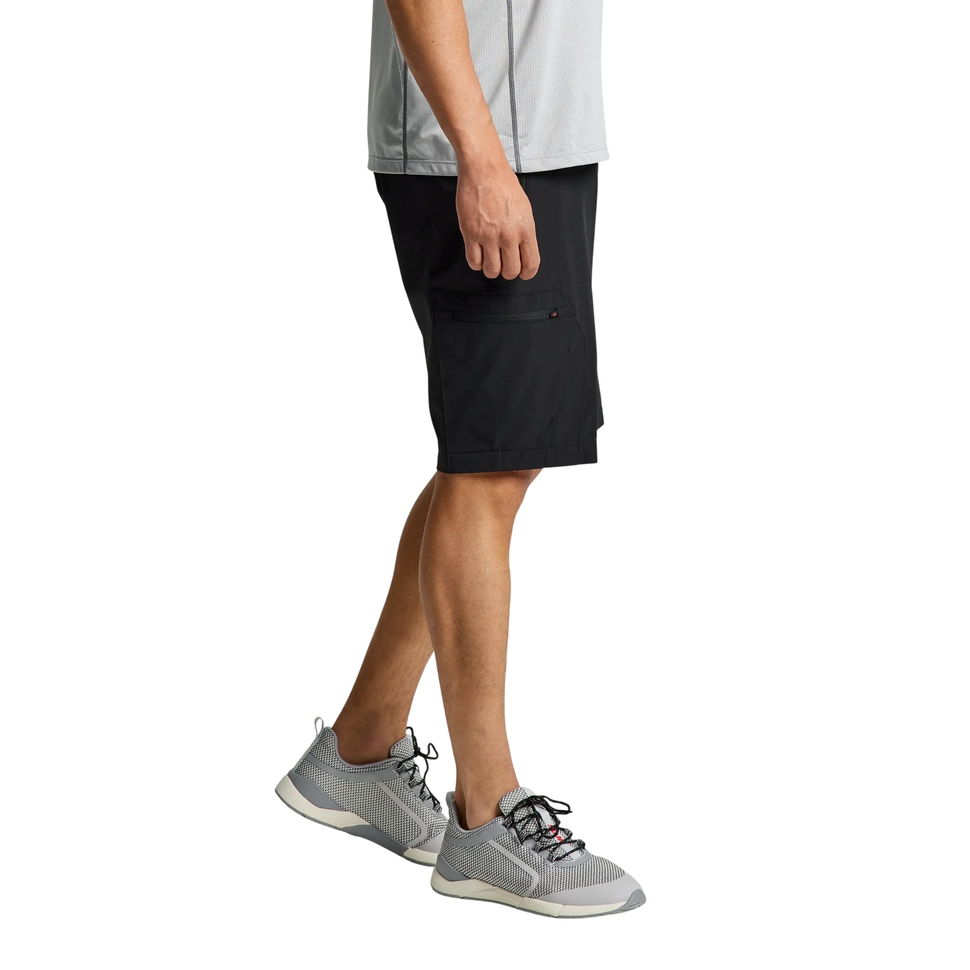 Bermuda Uomo Nero, Tech Cargo, con vita elasticizzata