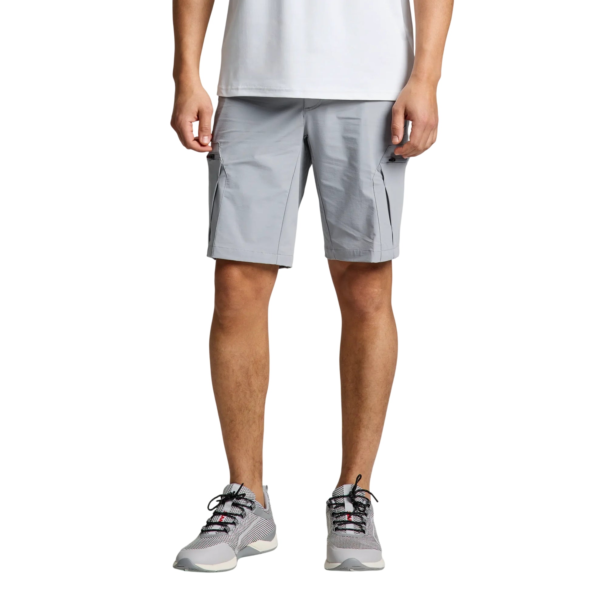 Bermuda Uomo Tech Cargo, Grigio chiaro, con vita elasticizzata