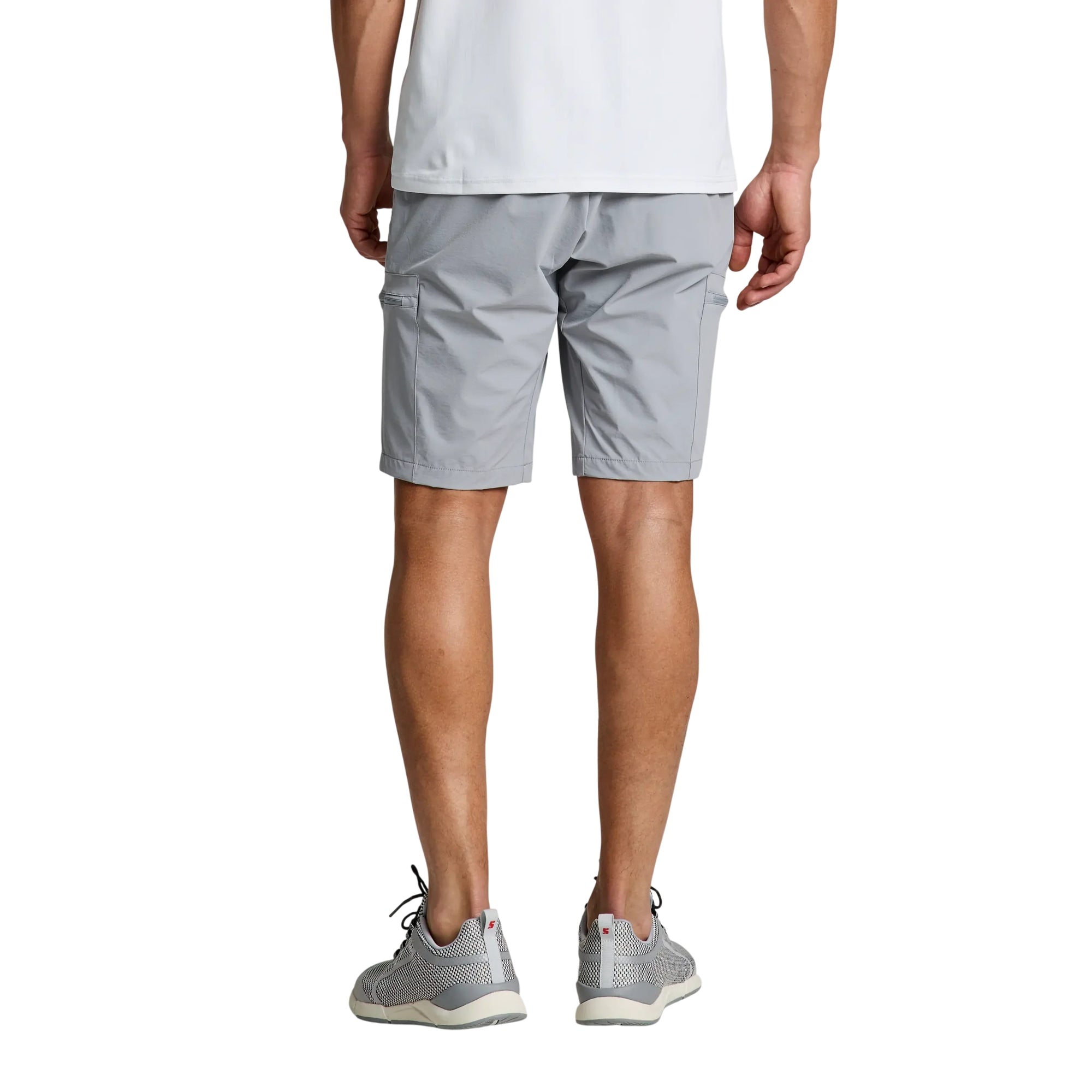 Bermuda Uomo Tech Cargo, Grigio chiaro, con vita elasticizzata