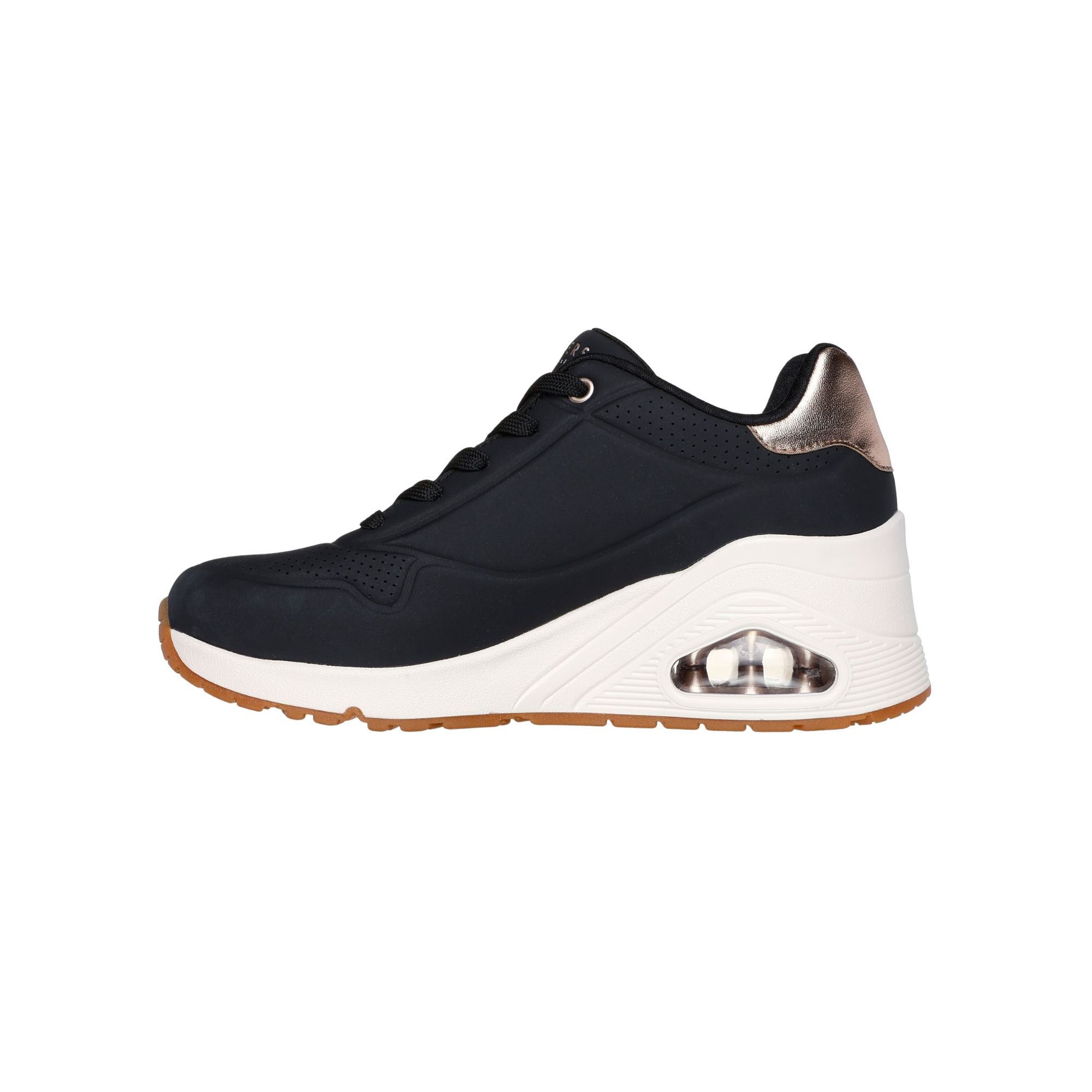 SKECHERS Sneakers Donna Uno Wedge - HI Steps Nero/Bianco