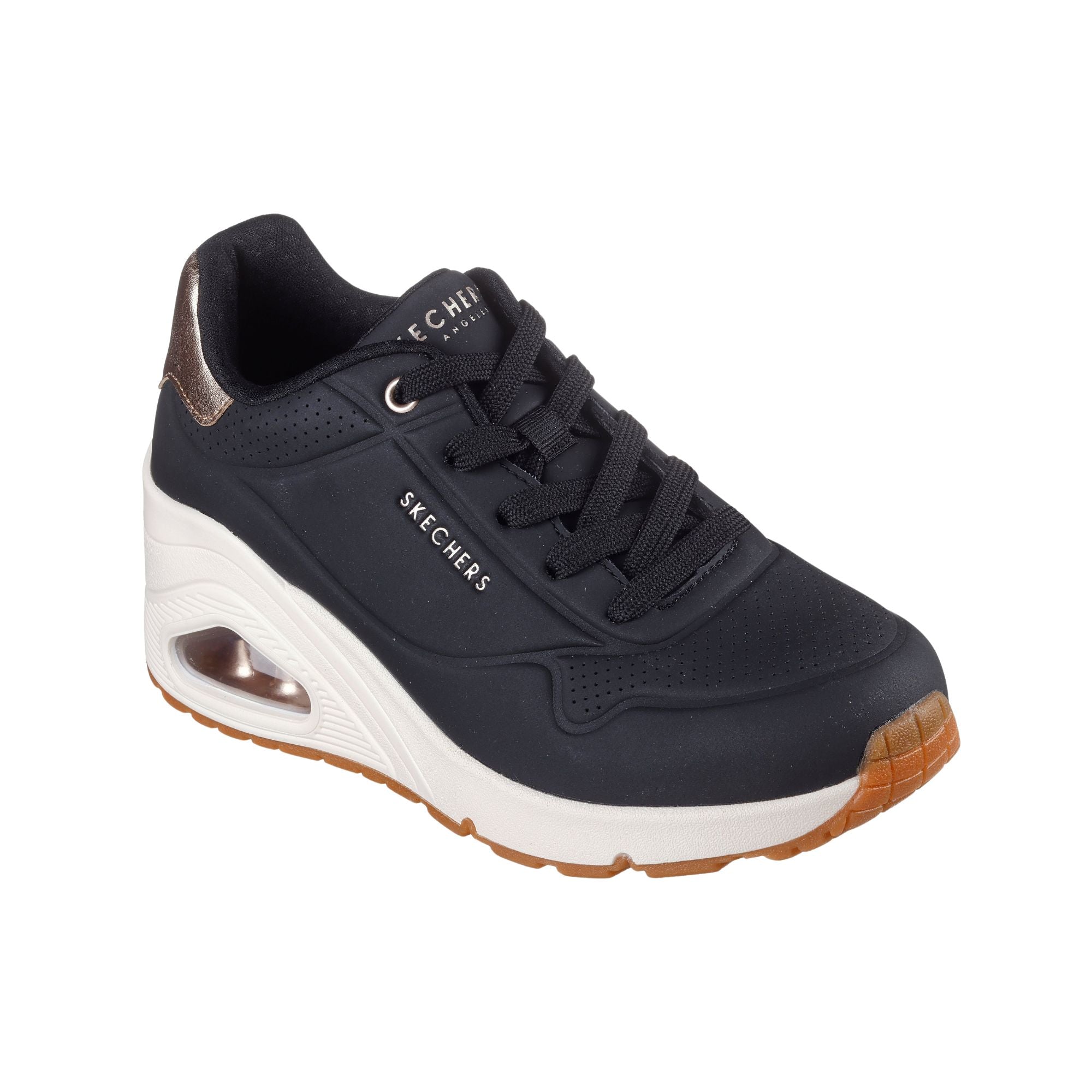 SKECHERS Sneakers Donna Uno Wedge - HI Steps Nero/Bianco