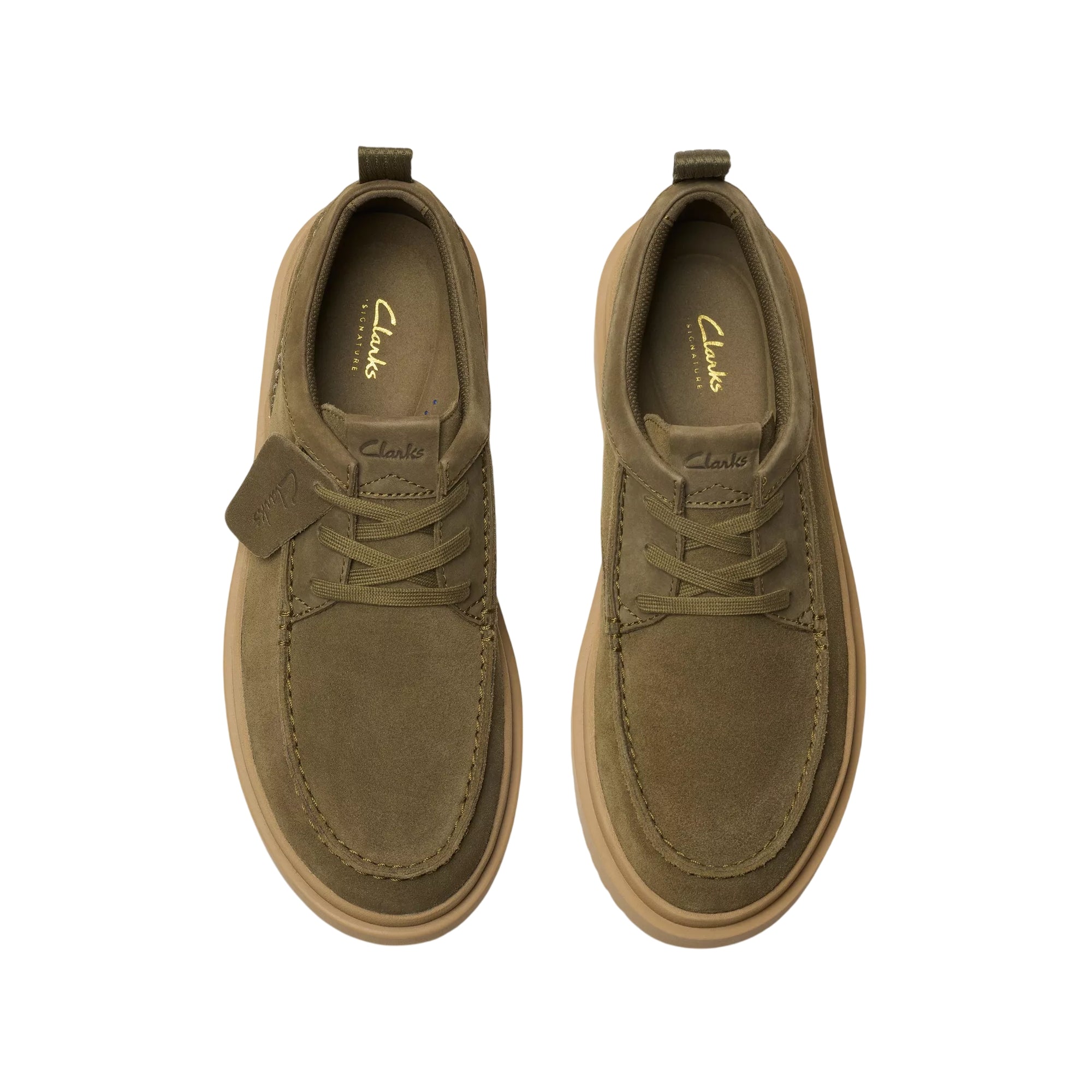 Scarpa Uomo Polden Moc, in camoscio Verde, con lacci