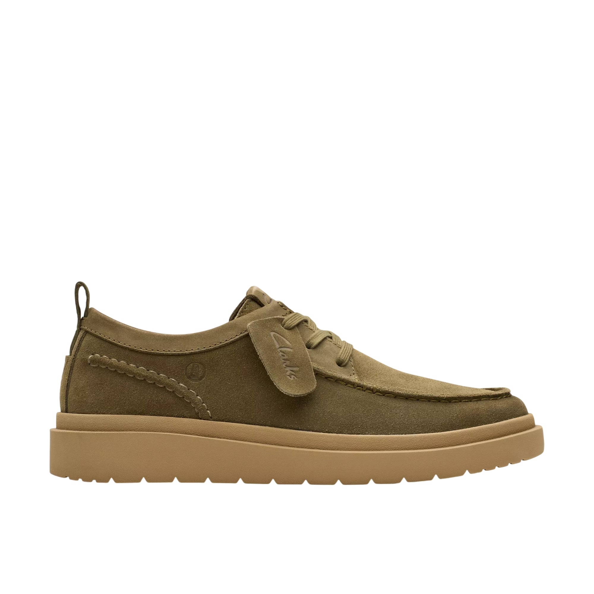 Scarpa Uomo Polden Moc, in camoscio Verde, con lacci