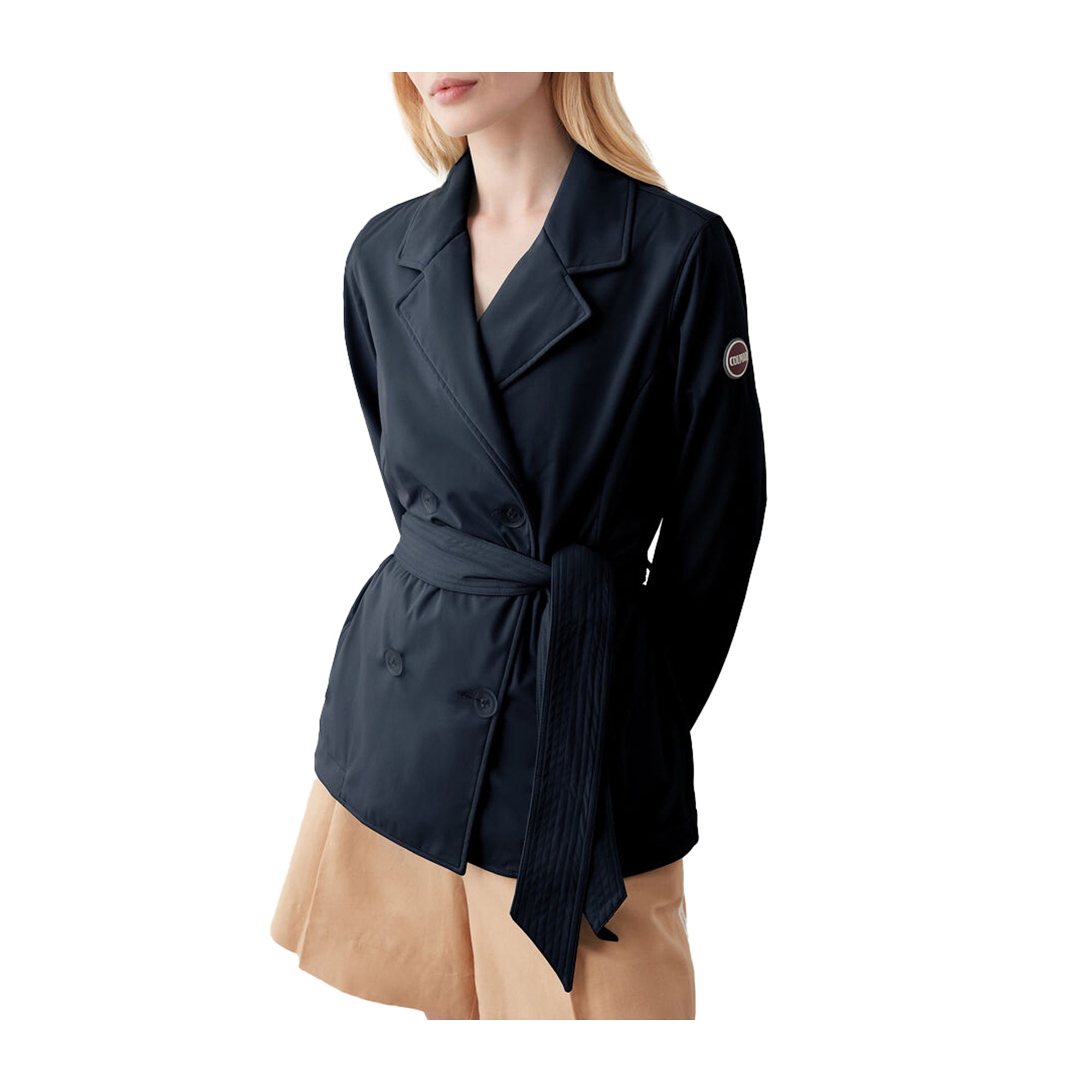 Colmar Trench corto in softshell con cintura Blu navy