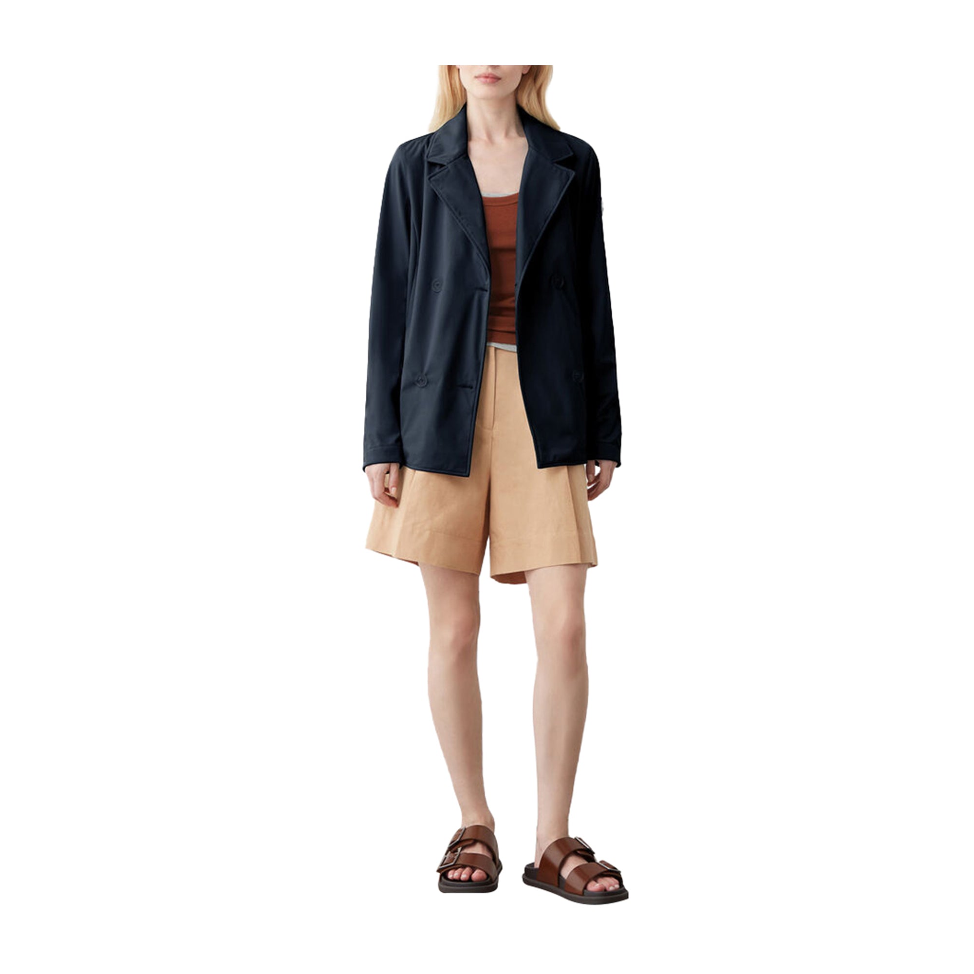 Colmar Trench corto in softshell con cintura Blu navy