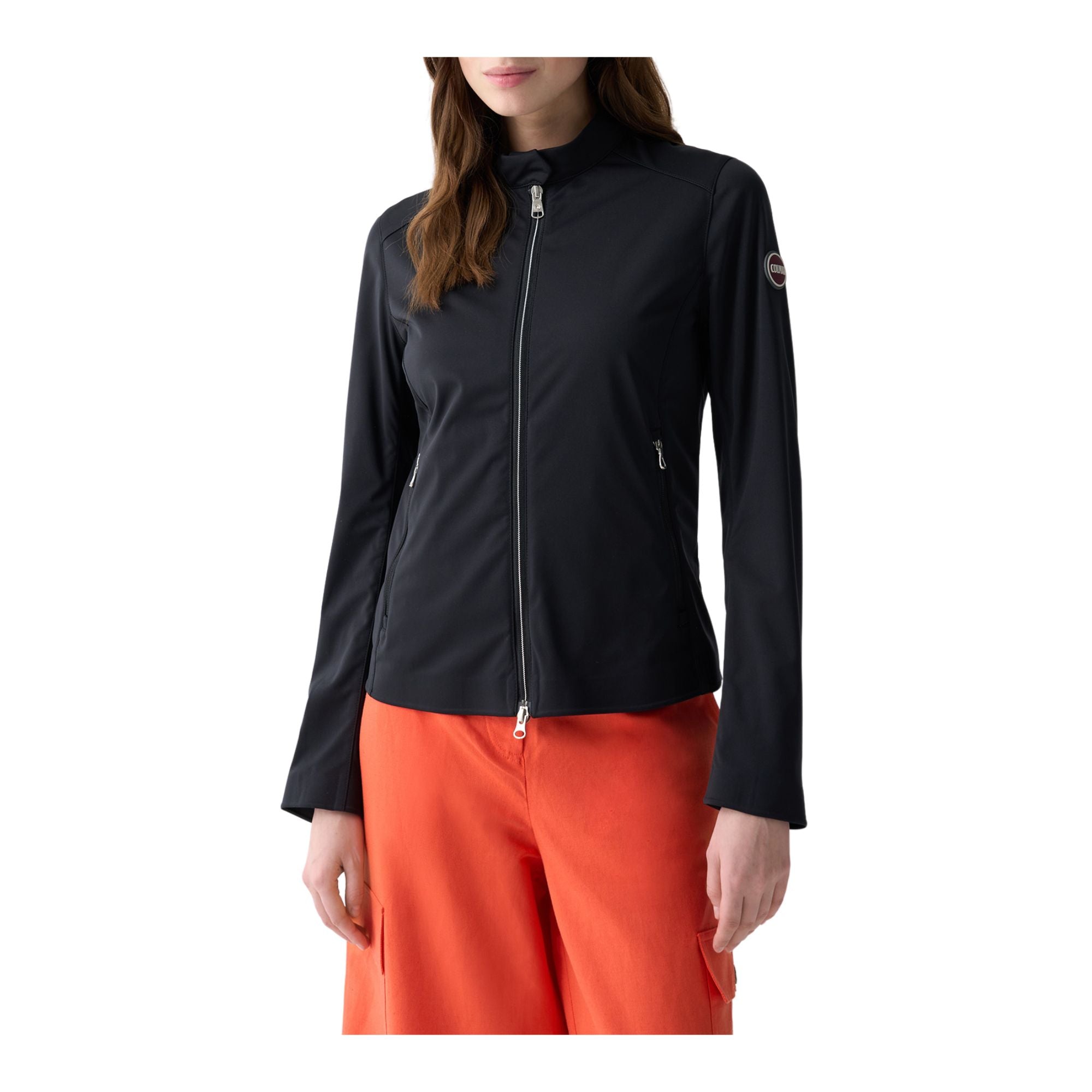 Giacca Donna a tinta unita, con logo sulla manica e fit aderente
