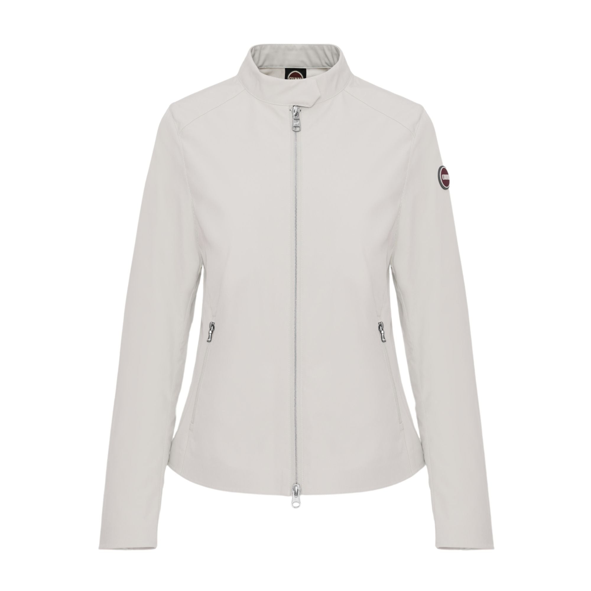 Giacca Donna in softshell Bianco, con logo sulla manica e fit aderente
