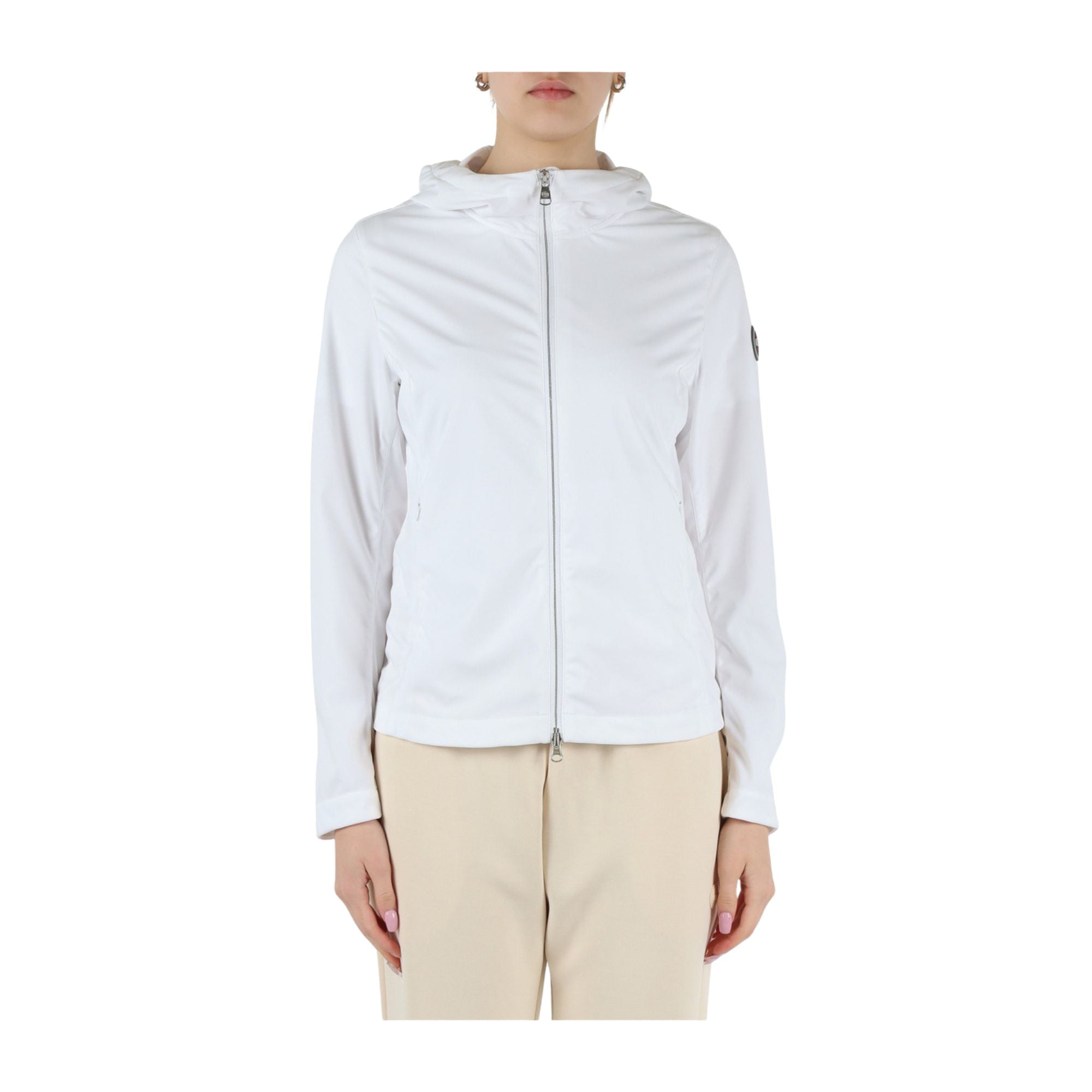 Giacca da donna Beige realizzata in softshell elasticizzato, impermeabile e traspirante