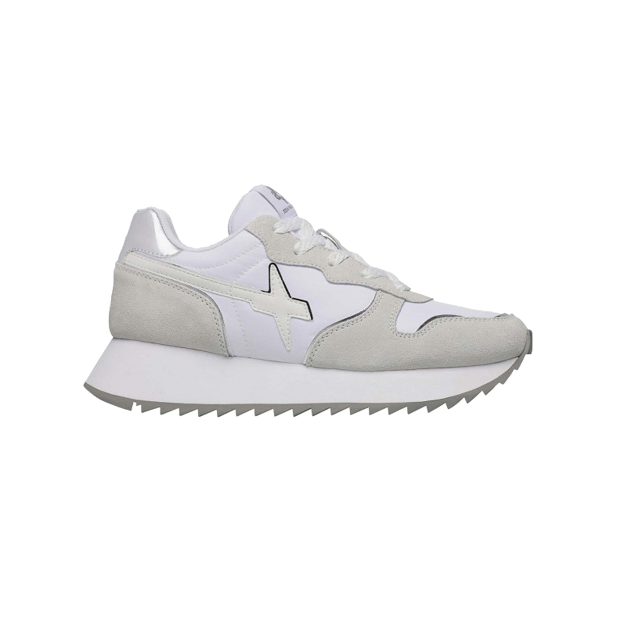 Sneakers Donna in suede e tessuto tecnico Bianco-Argento