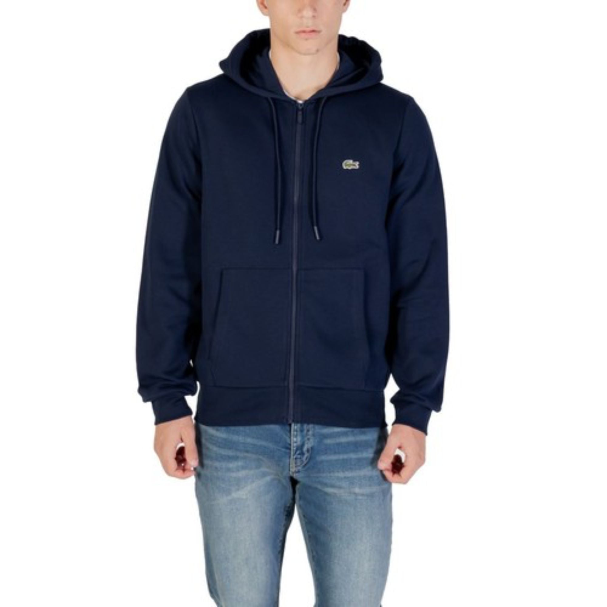 Felpa Uomo Invernale Con Zip E Cappuccio - Blu