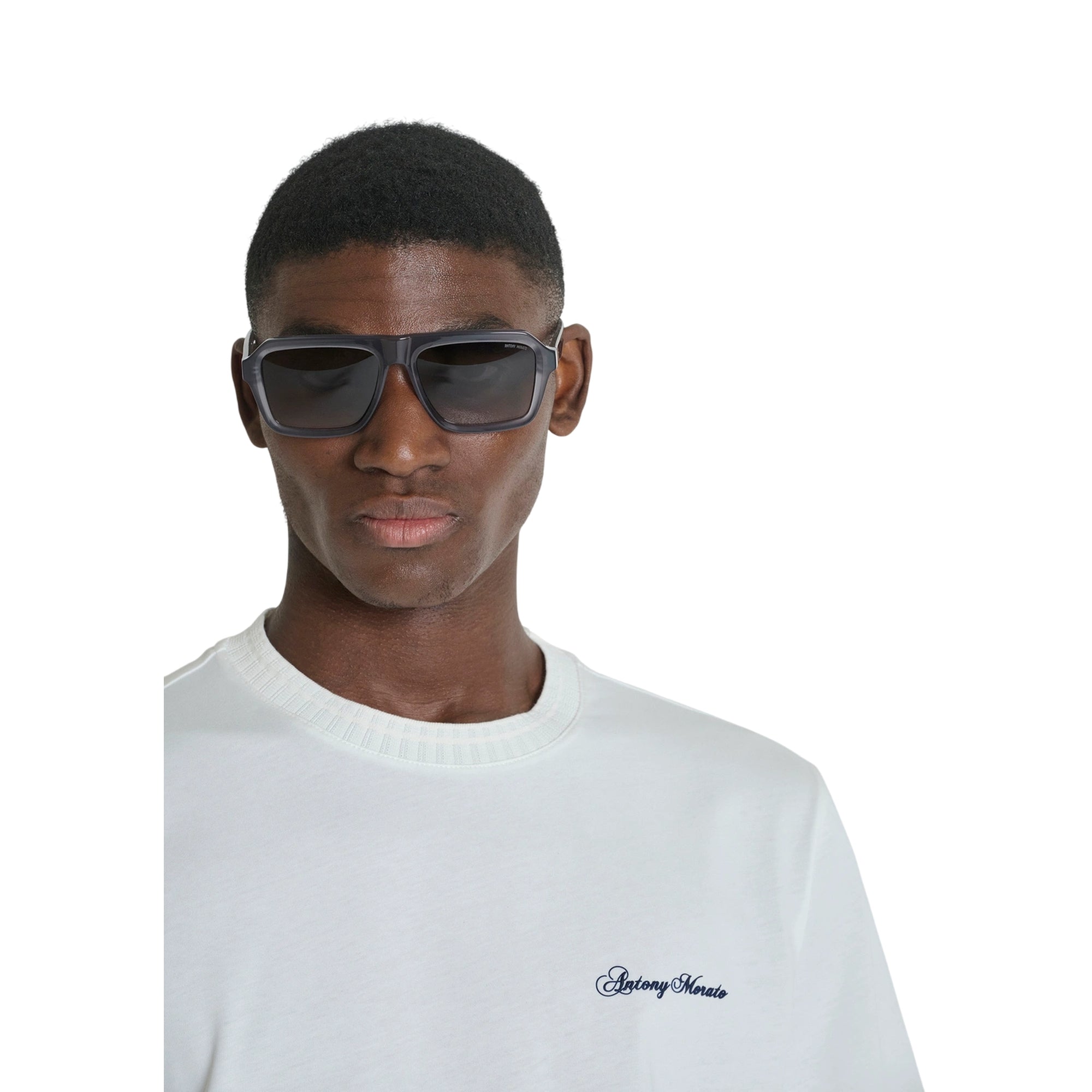 T-shirt Uomo in cotone Bianco, con ricamo logo sul petto