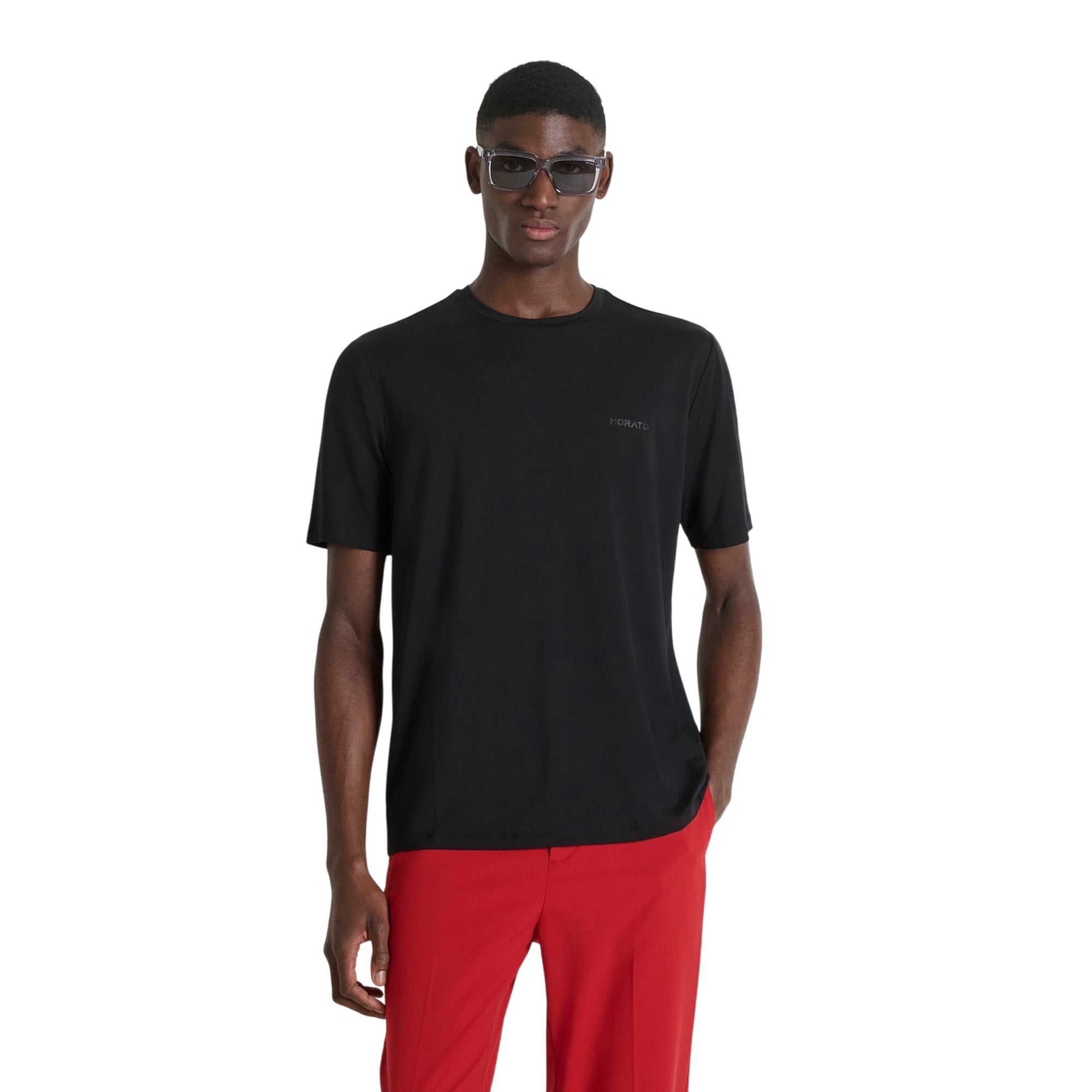 T-shirt Uomo in cotone elasticizzato, con logo gommato