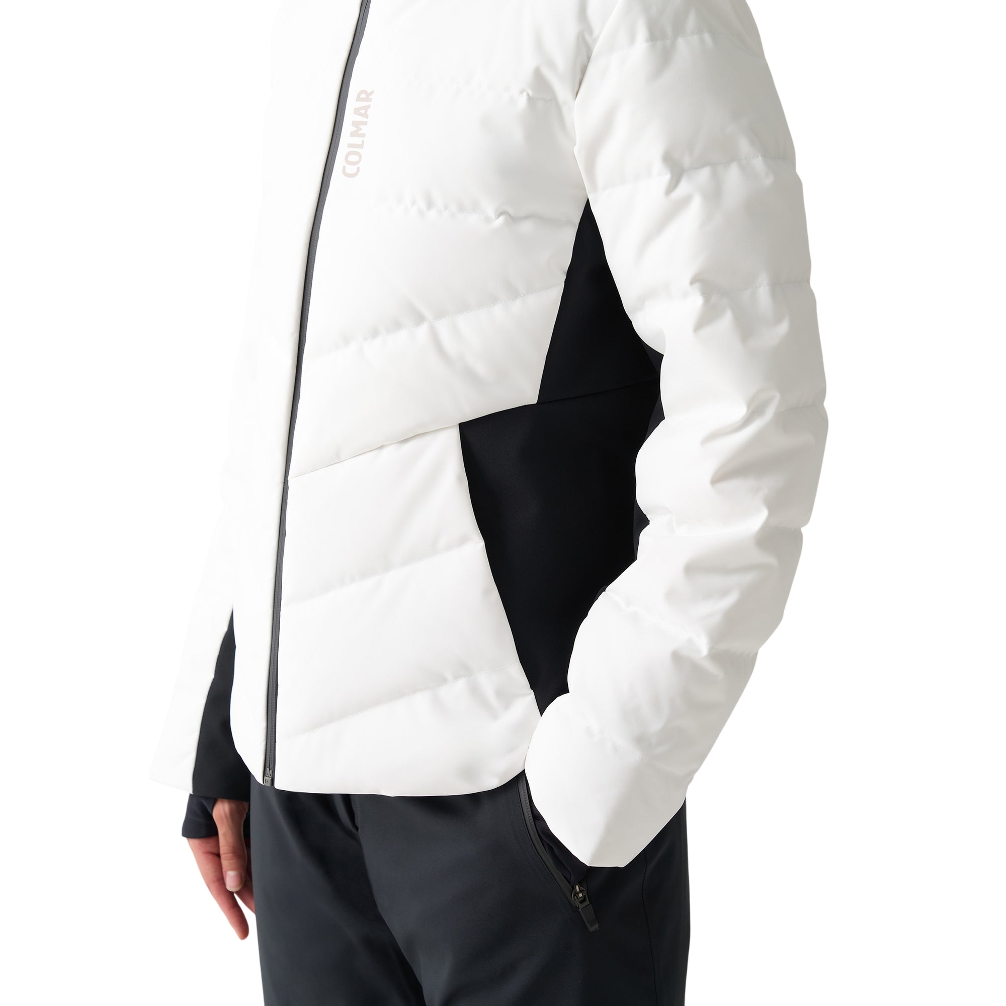 Piumino Donna da sci Shamping Bianco dettaglio
