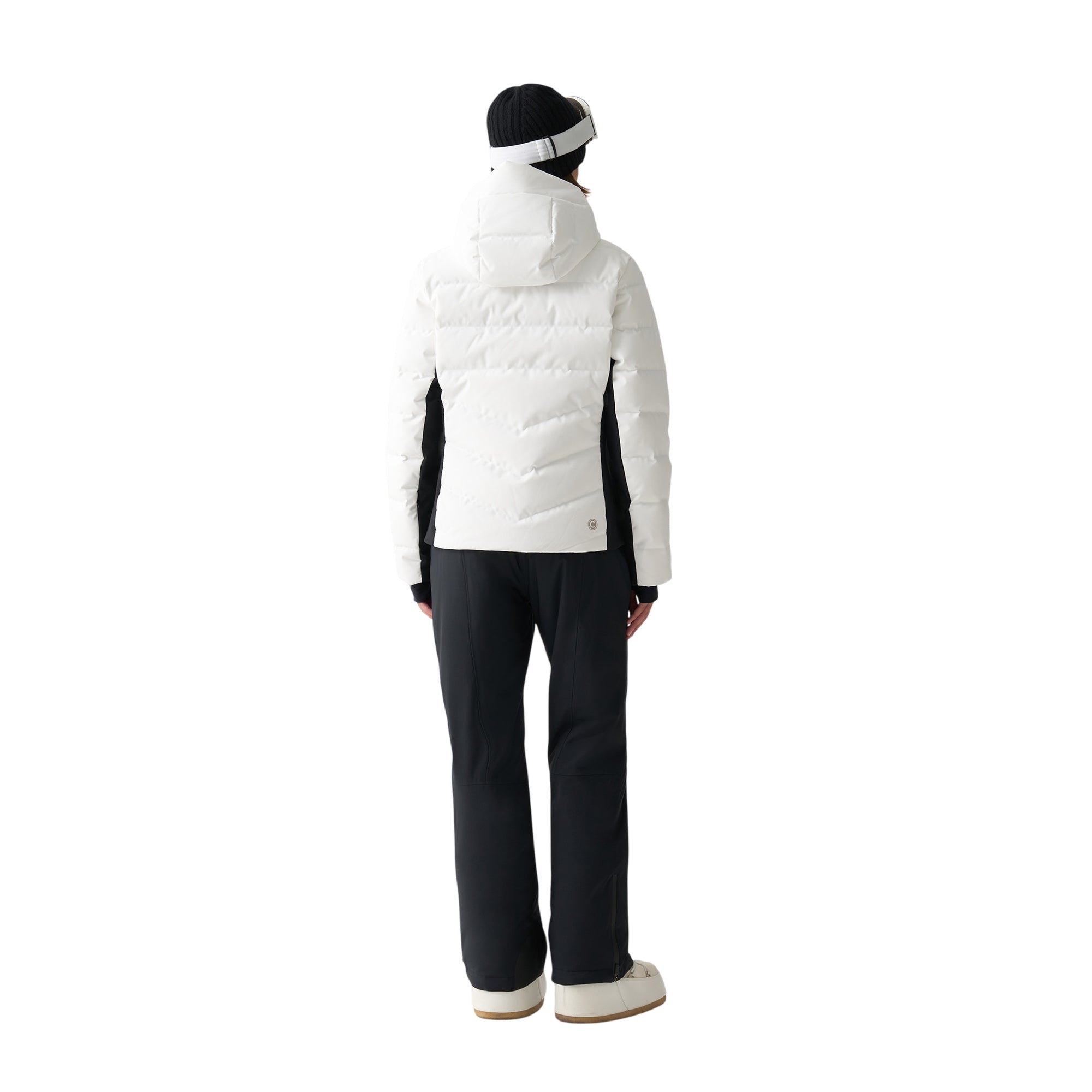 Piumino Donna da sci Shamping Bianco modella intera frontale