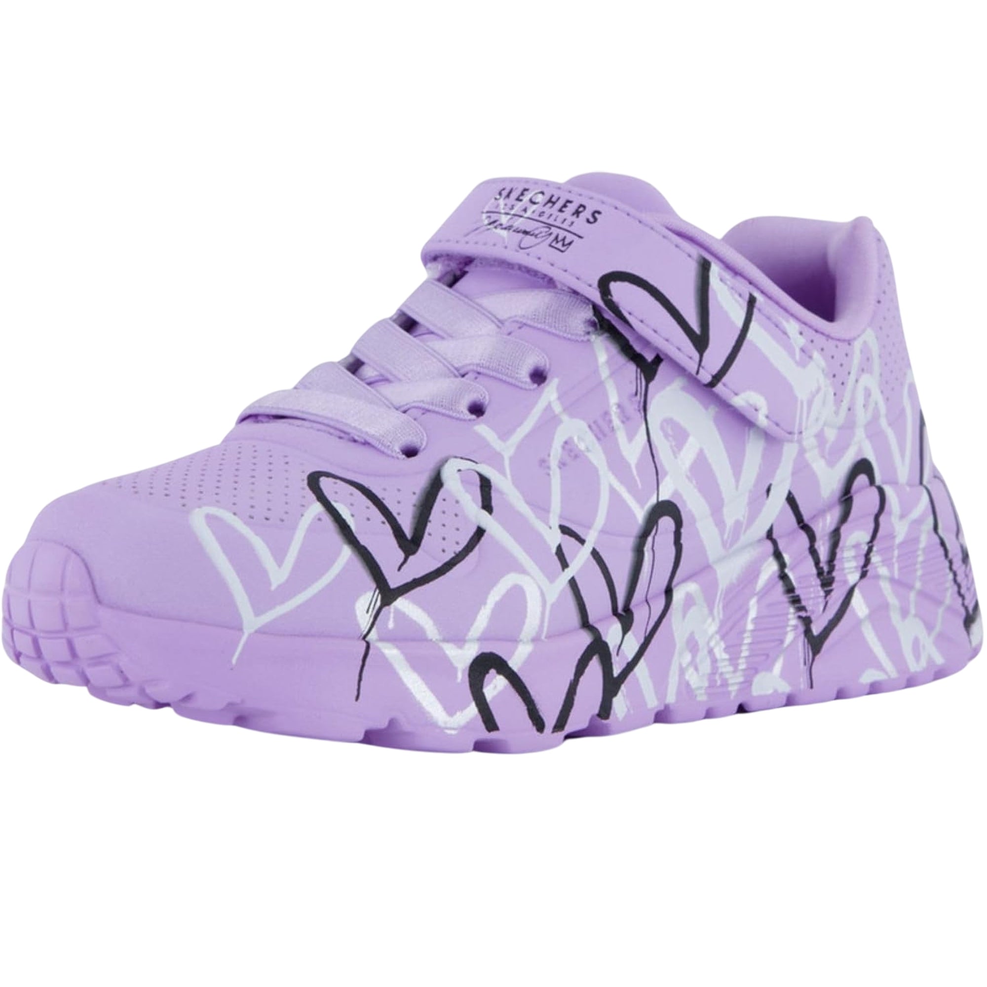 Sneakers Junior Uno Lite - Love Levitate con fantasia a cuori Bianca e Argento