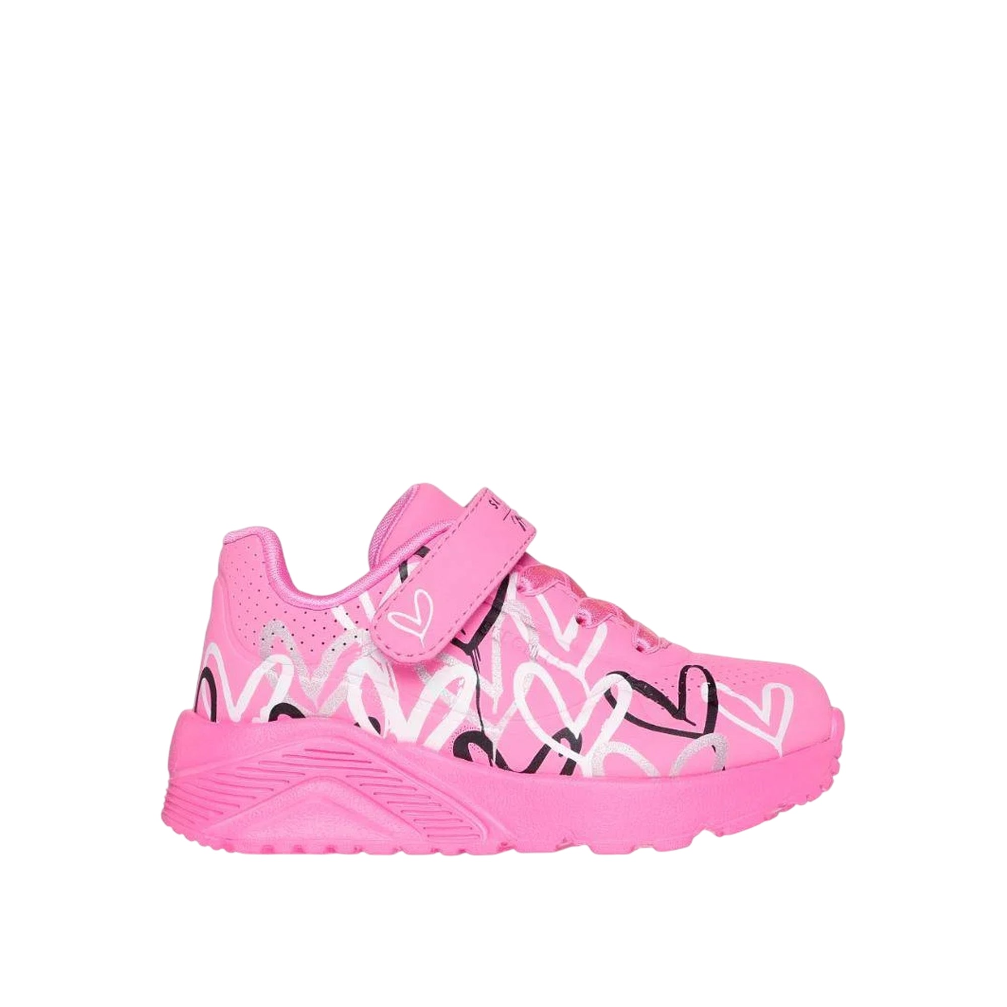 Sneakers Bambina Uno Lite Rosa con fantasia cuori