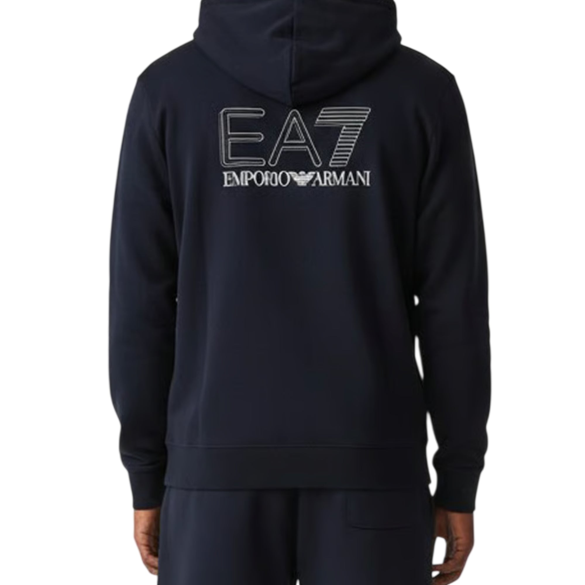Felpa Uomo Blu con chiusura full zip e cappuccio