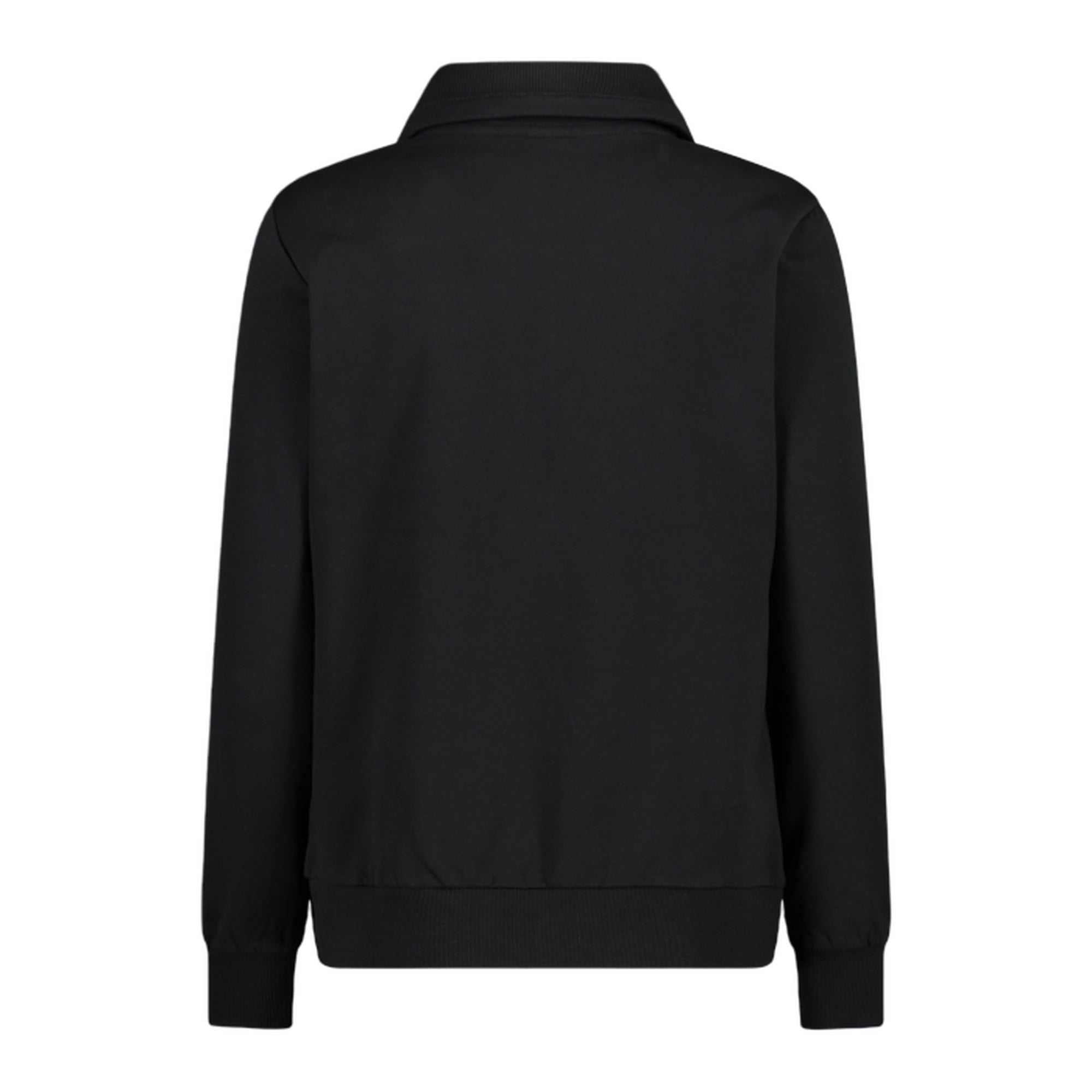 Felpa Donna in cotone elasticizzato nero con zip retro