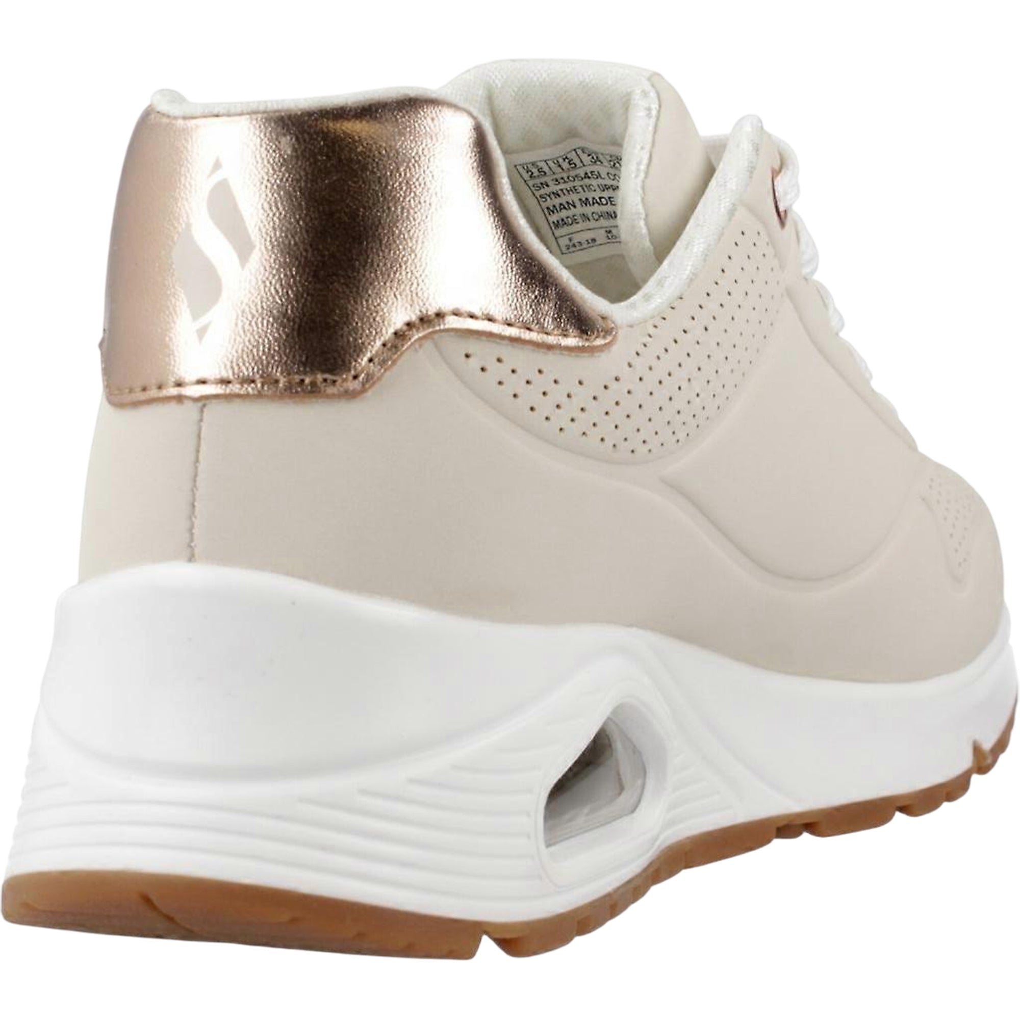 Sneakers Donna Shimmer Away Beige, con inserto lucido