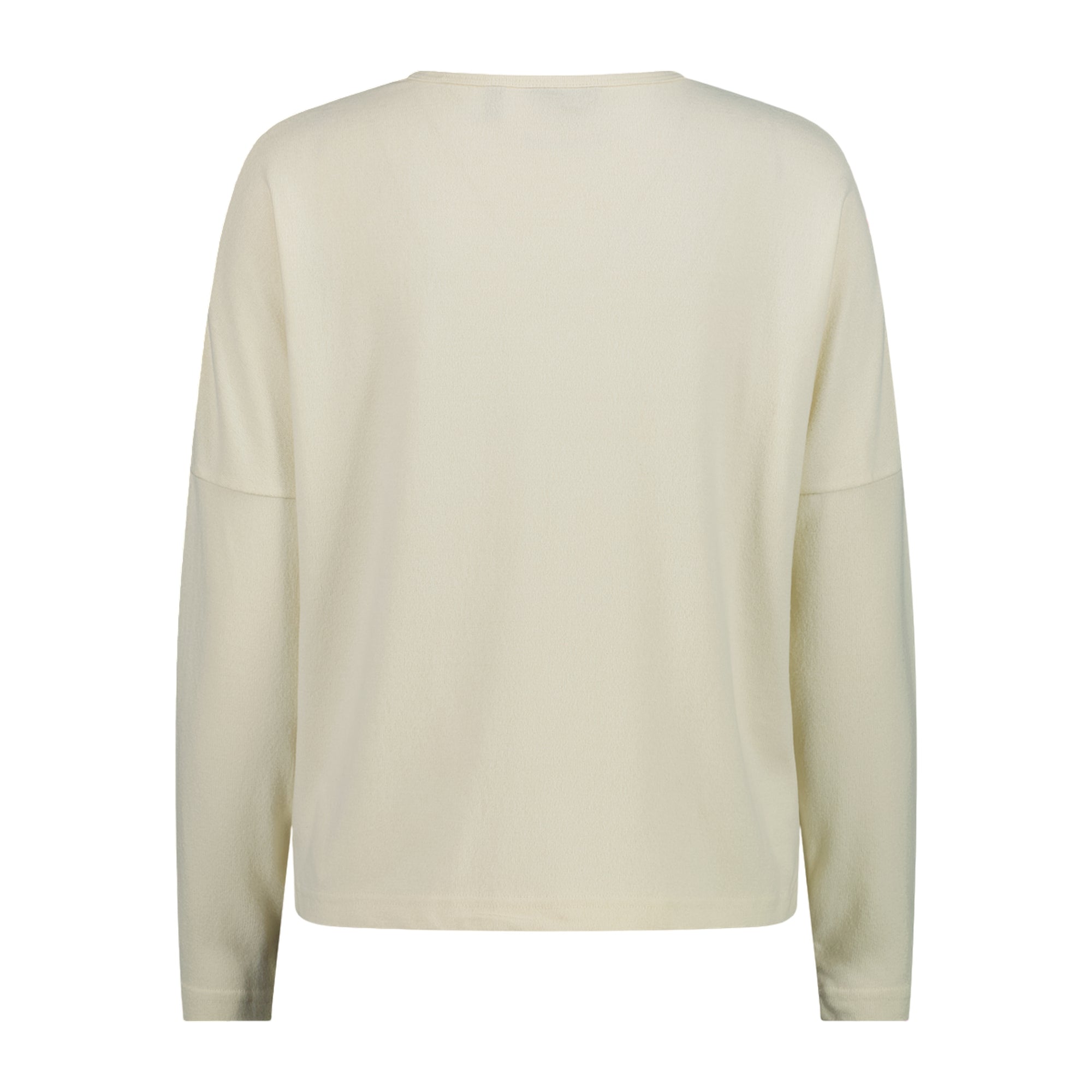 Maglia Donna Avorio a tinta unita, con scollatura a barchetta e tessuto peach touch