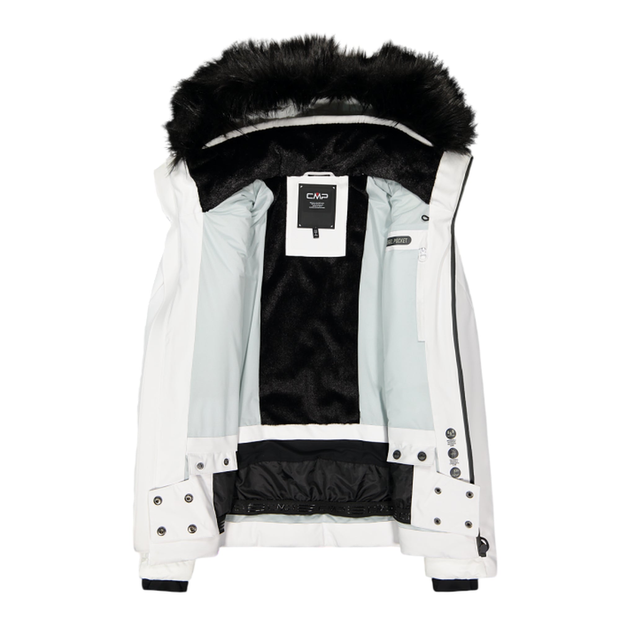 Giacca Donna da sci, con fondo regolabile e cappuccio con ecopelliccia