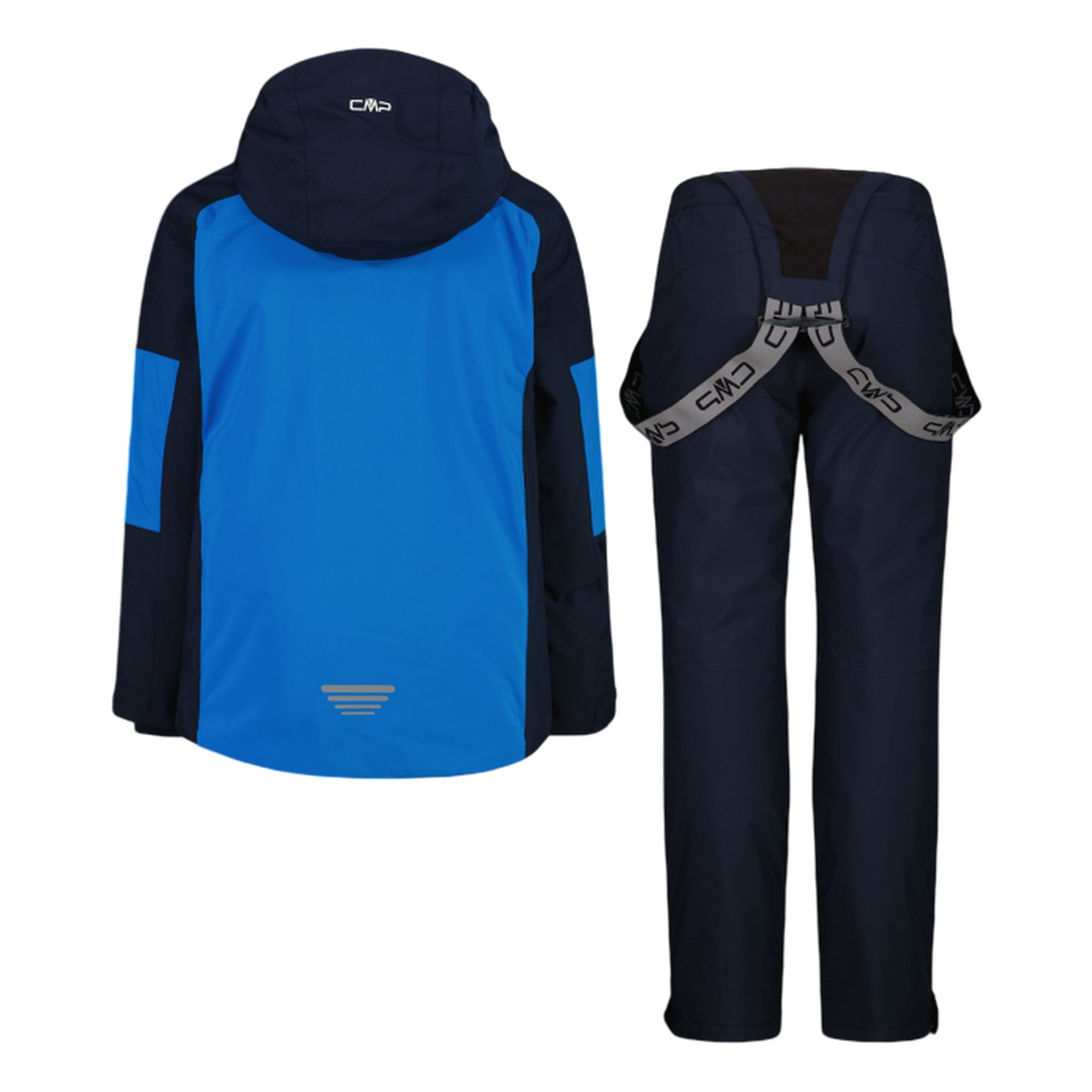 Set sci da bambino in twill nero e blu retro