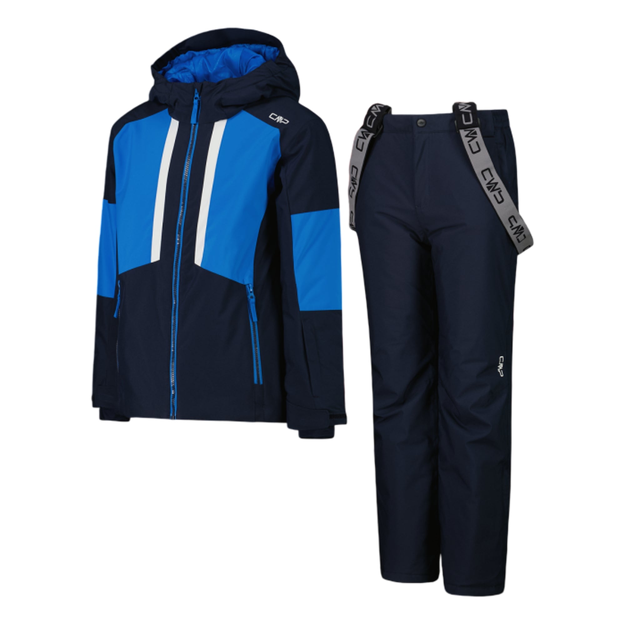 Set sci da bambino in twill nero e blu