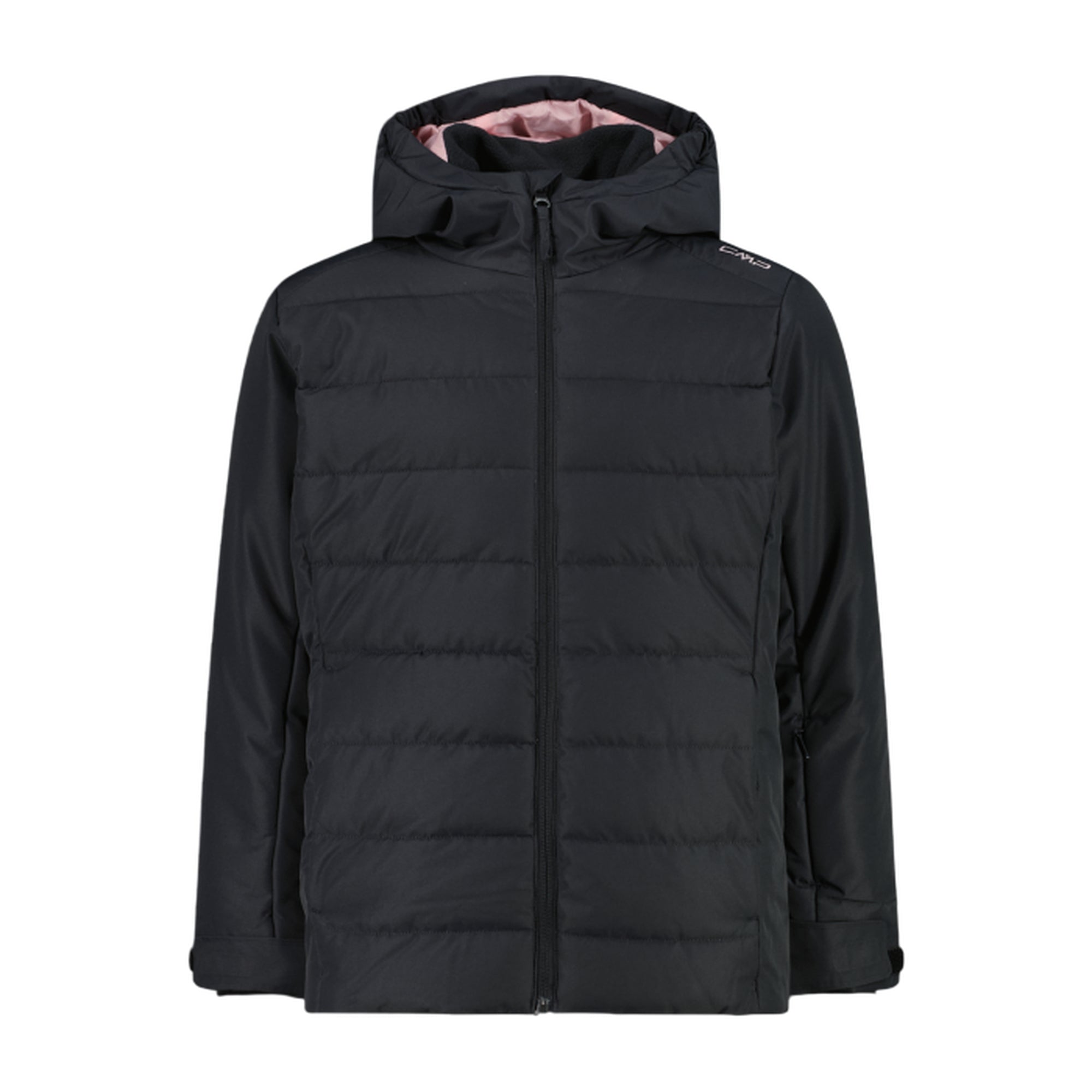 Giacca Sci bambina trapuntata con cappuccio grigio scuro