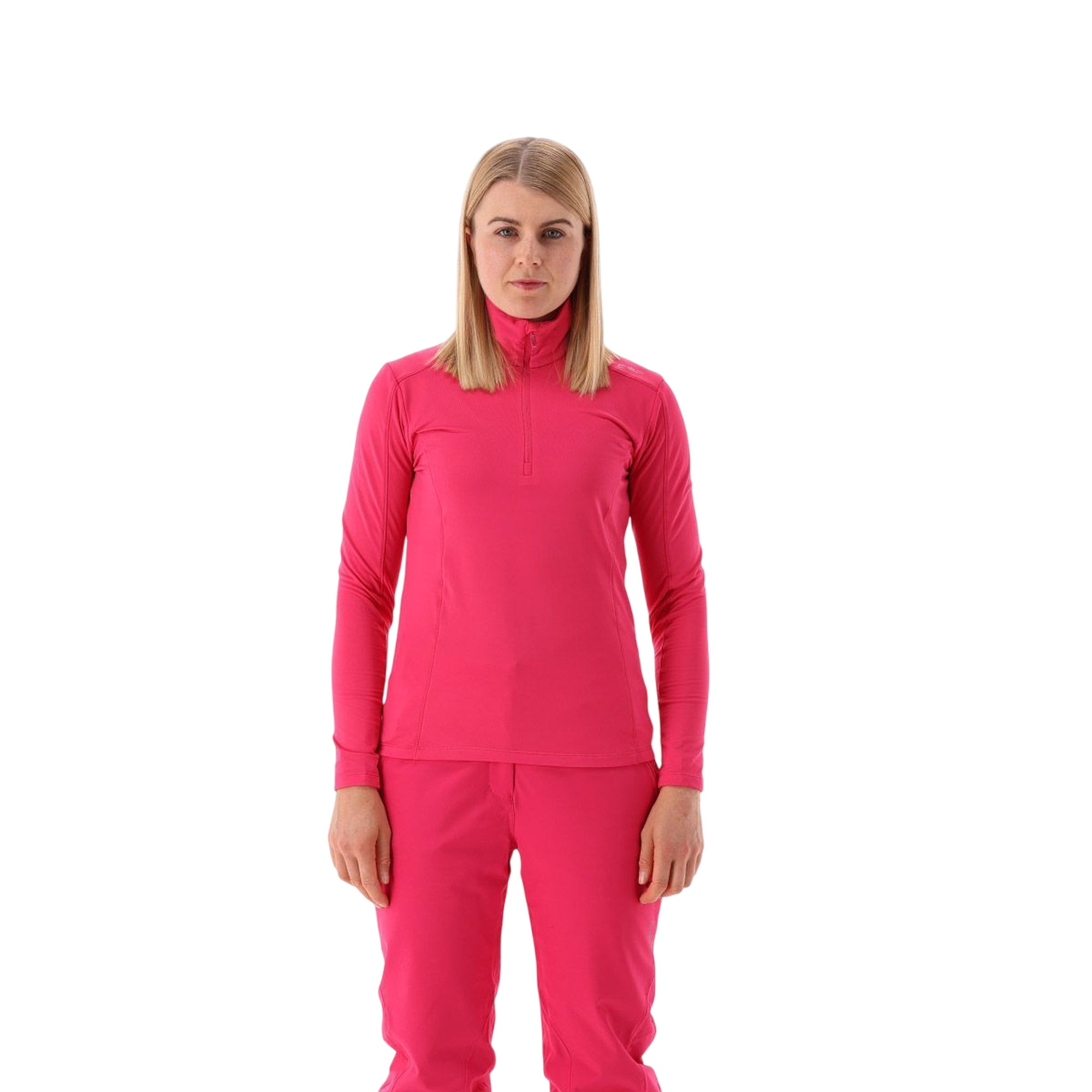 Pile Donna con mezza zip Fucsia