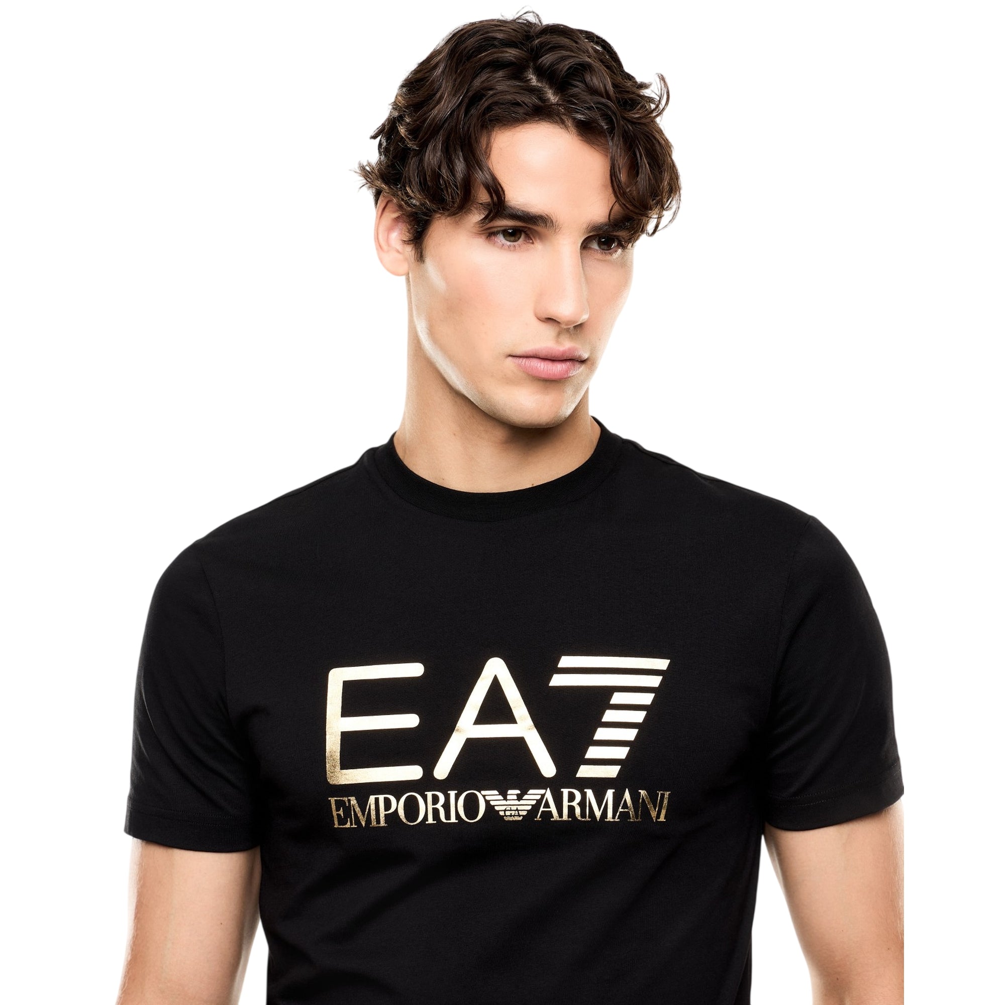 T-shirt Uomo Nera, Core Identity, in cotone a girocollo