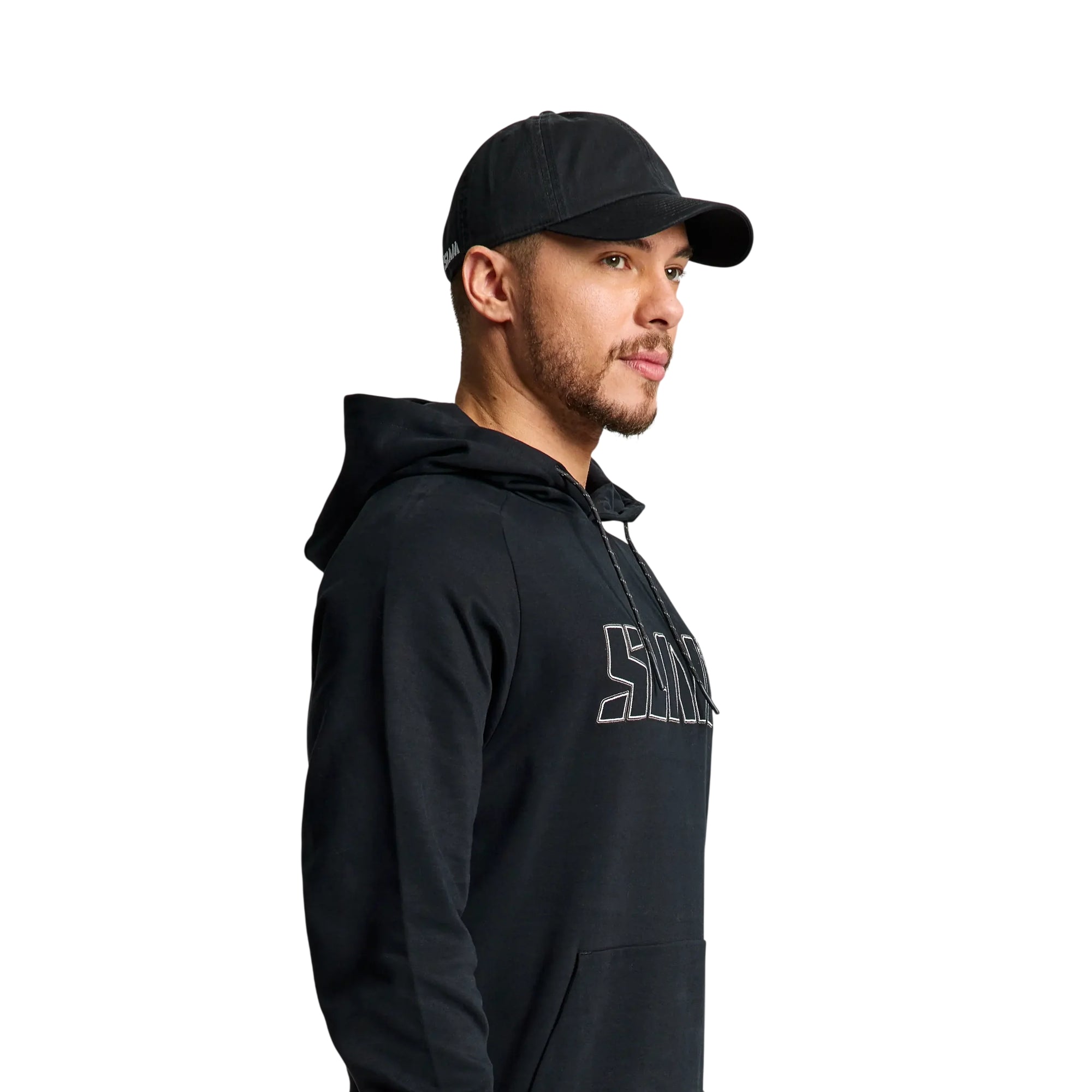 Cappello Uomo Nero, in twill di cotone, con cordino